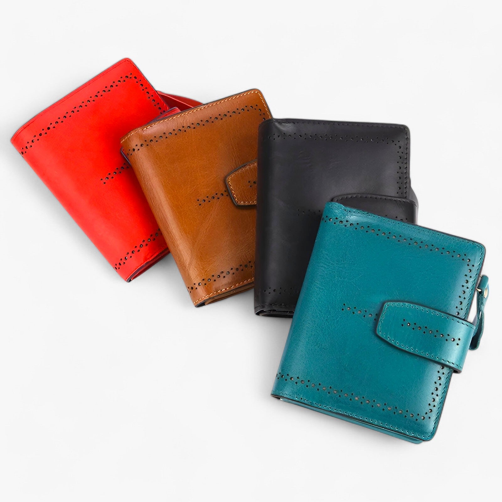 Beatriz | Compact RFID-blocking Leather Wallet with Zipper and ID Window - - bags - {{ product_tags }