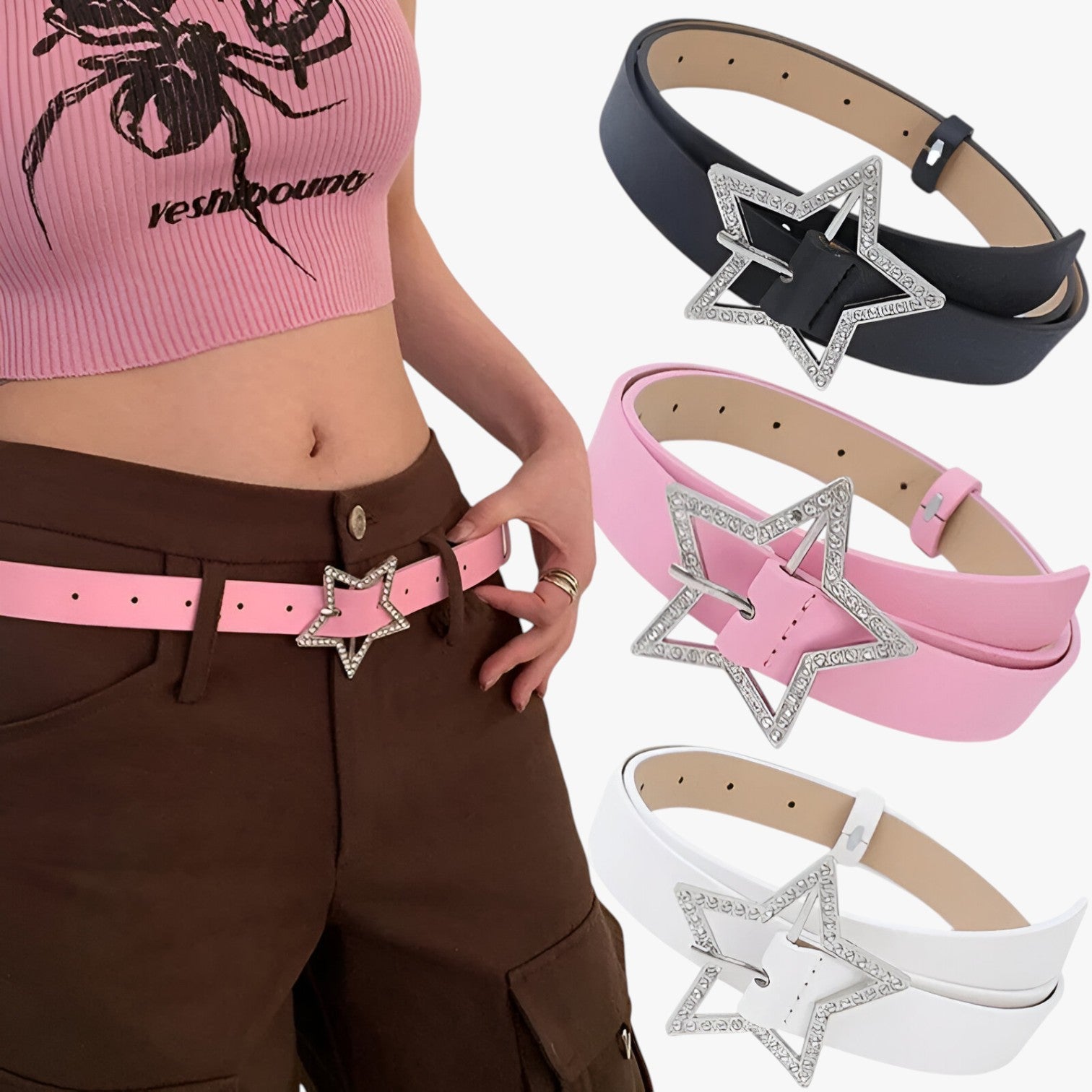 Evie | Y2K-bælte med strass til jeans - - women's fashion - {{ product_tags }