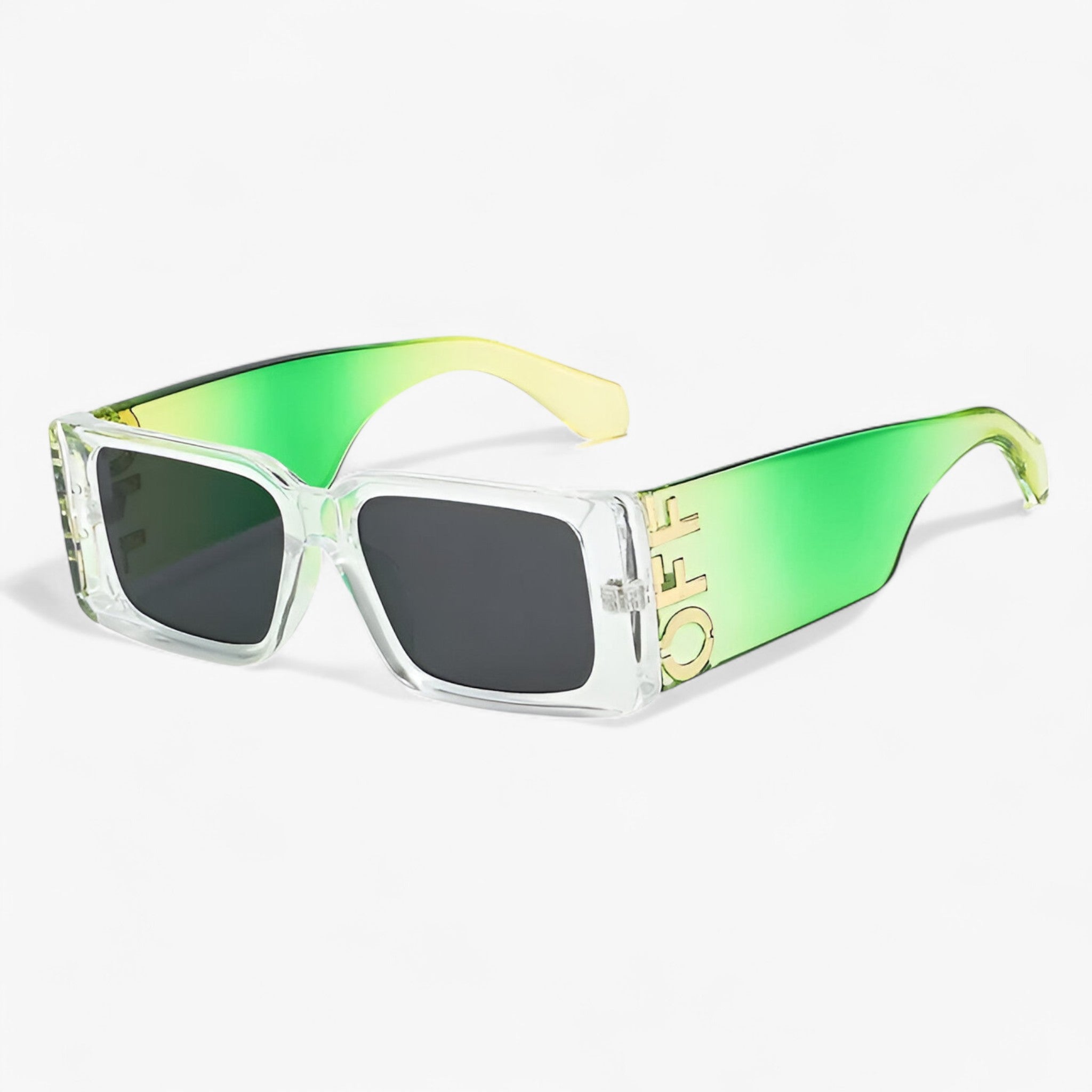 Arielle | Retro solbriller med firkantet stel og brede ben - Sort Grøn INGEN kasse - women's fashion - {{ product_tags }