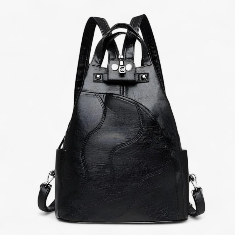 Aubree | Stilfuld læder rygsæk - Rummelig, sikker og perfekt til rejser - sort - bags - {{ product_tags }