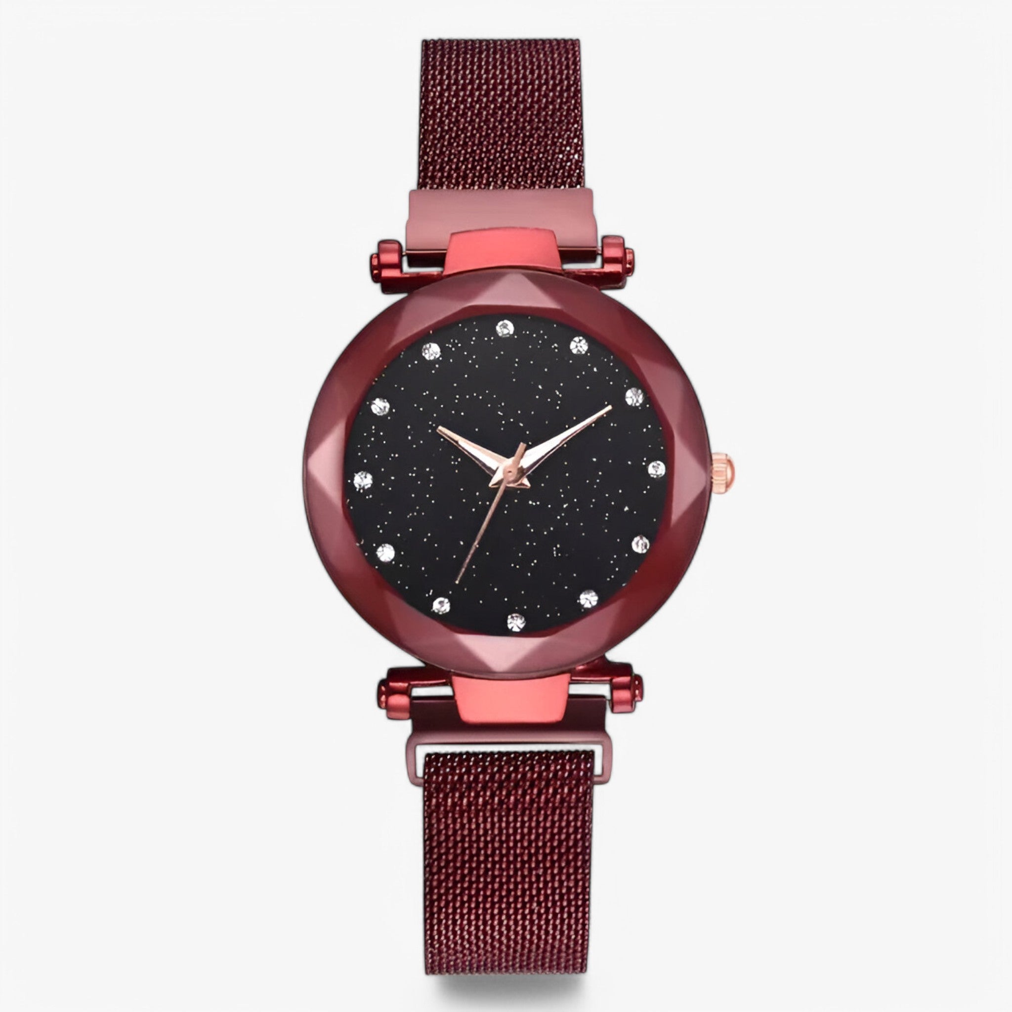 Stella | Dameshorloge met sterrenkoekjeswijzerplaat - rød - watches - {{ product_tags }
