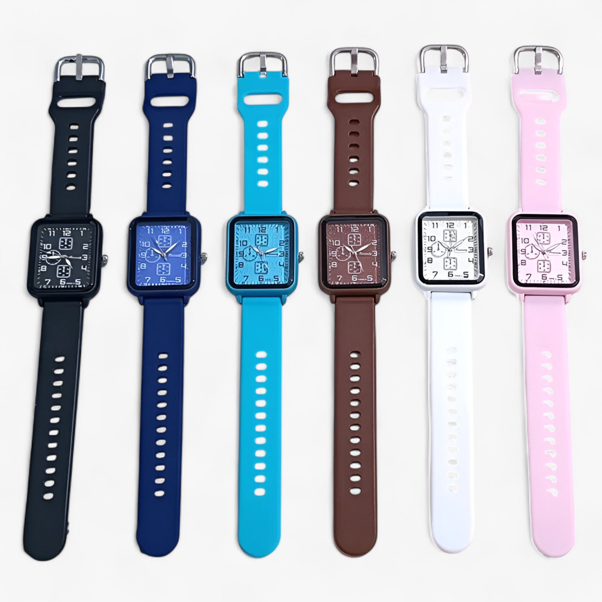 Julia | Kvarts quartz sportsur med blå silikone rem - - watches - {{ product_tags }