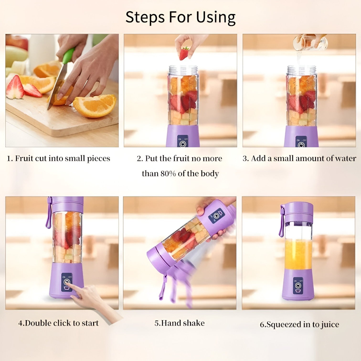 Karylle | Bærbar USB-juicer: Friske smoothies når som helst og hvor som helst - - gadgets - {{ product_tags }