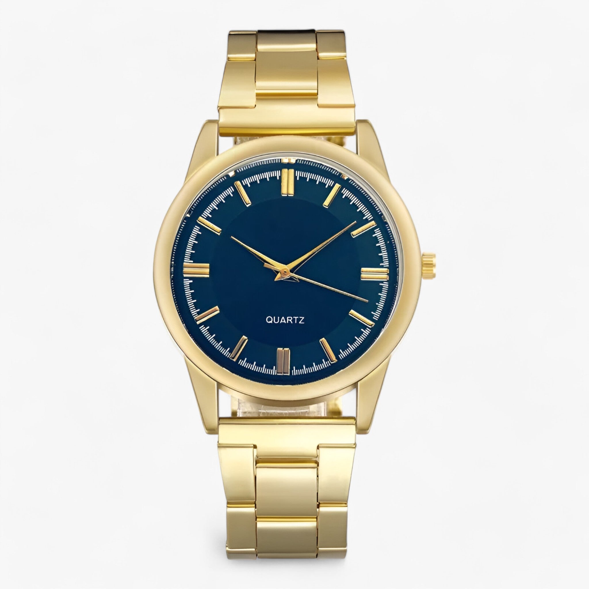 Fritz | Klassisk Quartz - Stilfuldt Rustfrit Stål Design - Guld Blå - watches - {{ product_tags }