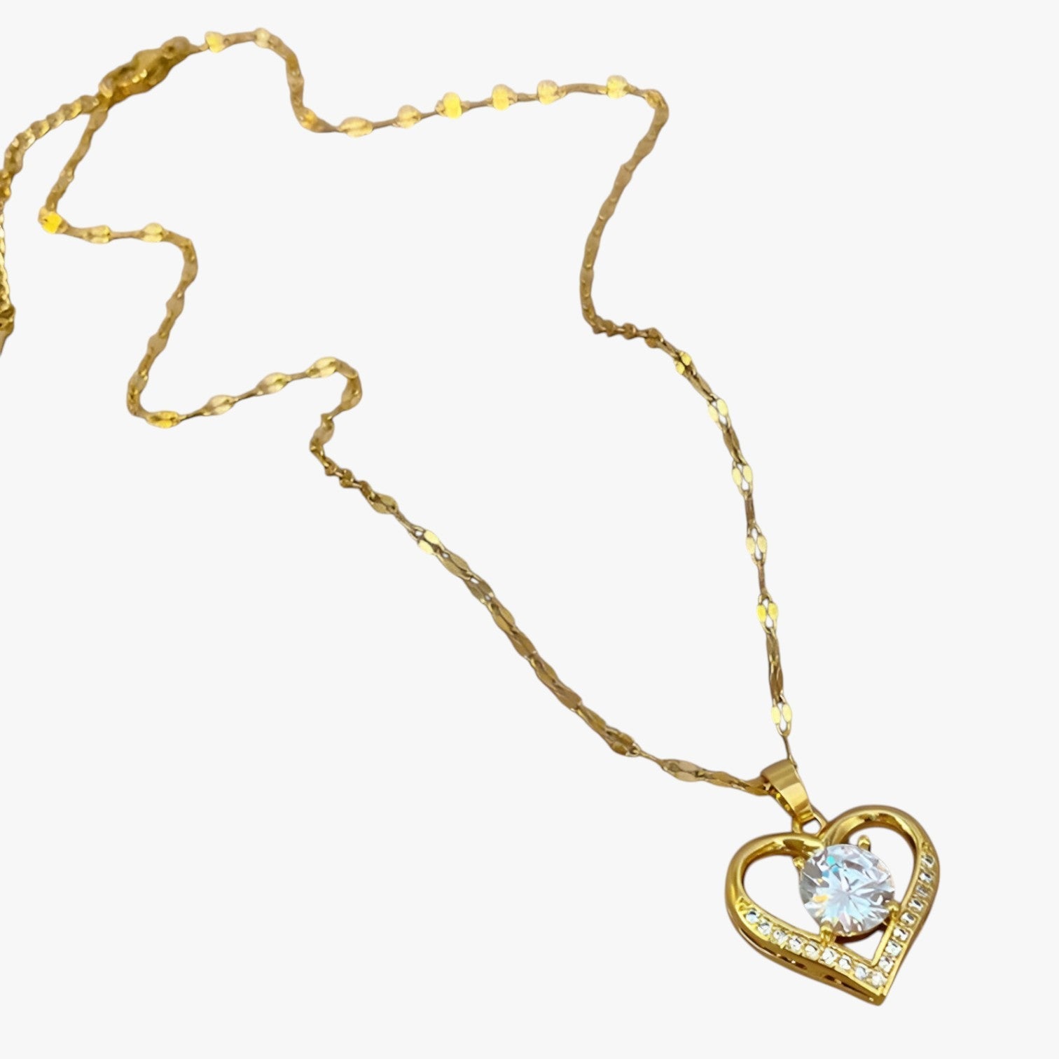Skylar | Hjerte halskæde med ædelstens elegance feminin og komfort i guld - - women's fashion - {{ product_tags }