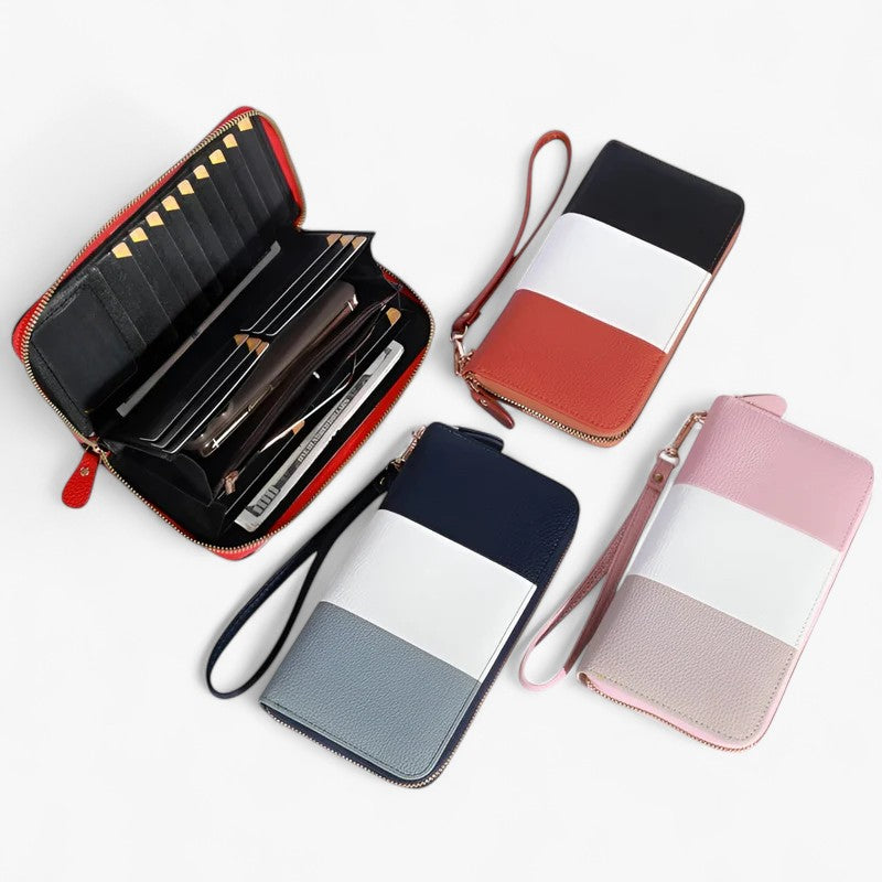 Caesy | Tre-farvet luksus læderpung – RFID-beskyttelse og rummelig - - bags - {{ product_tags }