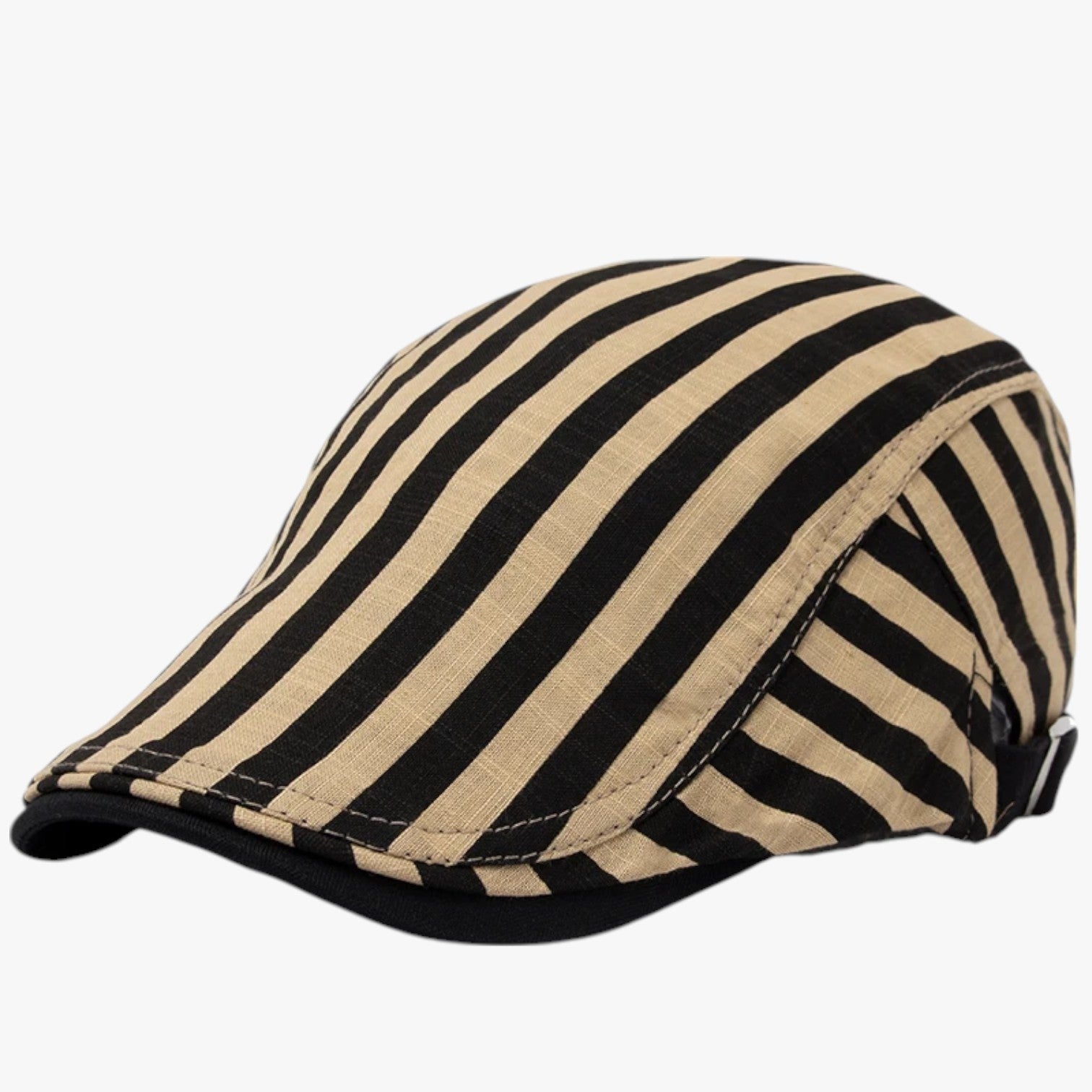 Blake | Sommerhue i bomuld og linned vintage - Khaki Striber Justerbar 54-59 cm - Blake | Sommerhue i bomuld og linned vintage - €25 - {{ product_tags }
