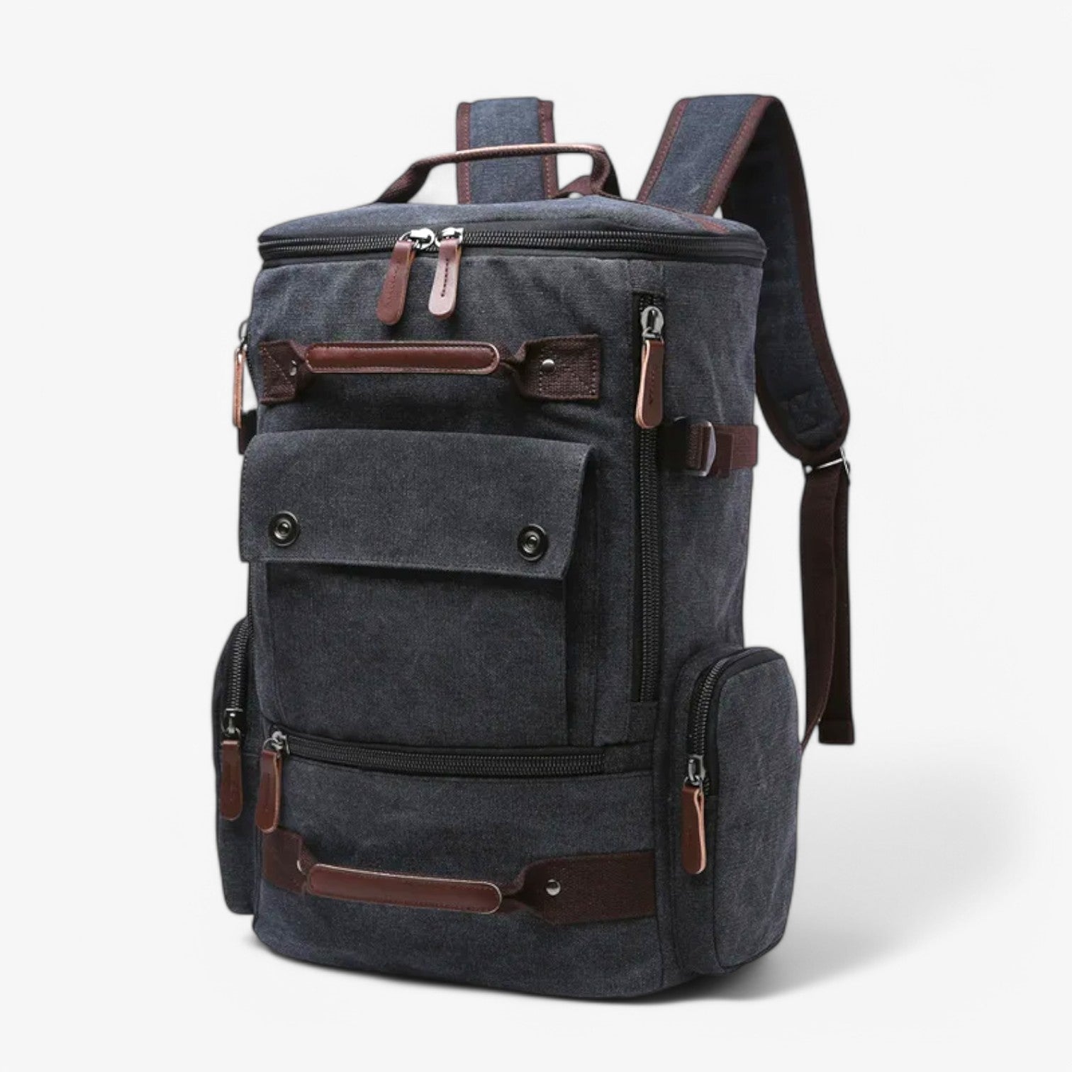 Enrique | Rumlig Vintage Læder Rygsæk med Laptoplomme - Sort - bags - {{ product_tags }