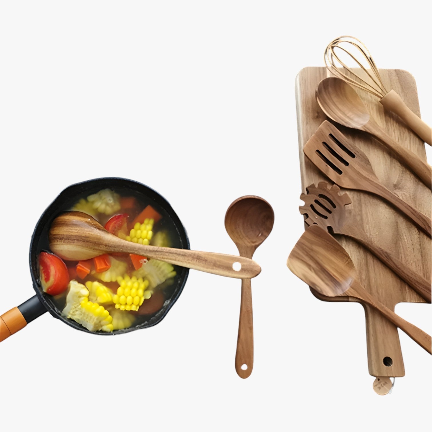 Olivia | 7-delt træ kogesæt – naturligt, bæredygtigt og non-stick - - Olivia | 7-delt træ kogesæt – naturligt, bæredygtigt og non-stick- €25 - {{ product_tags }