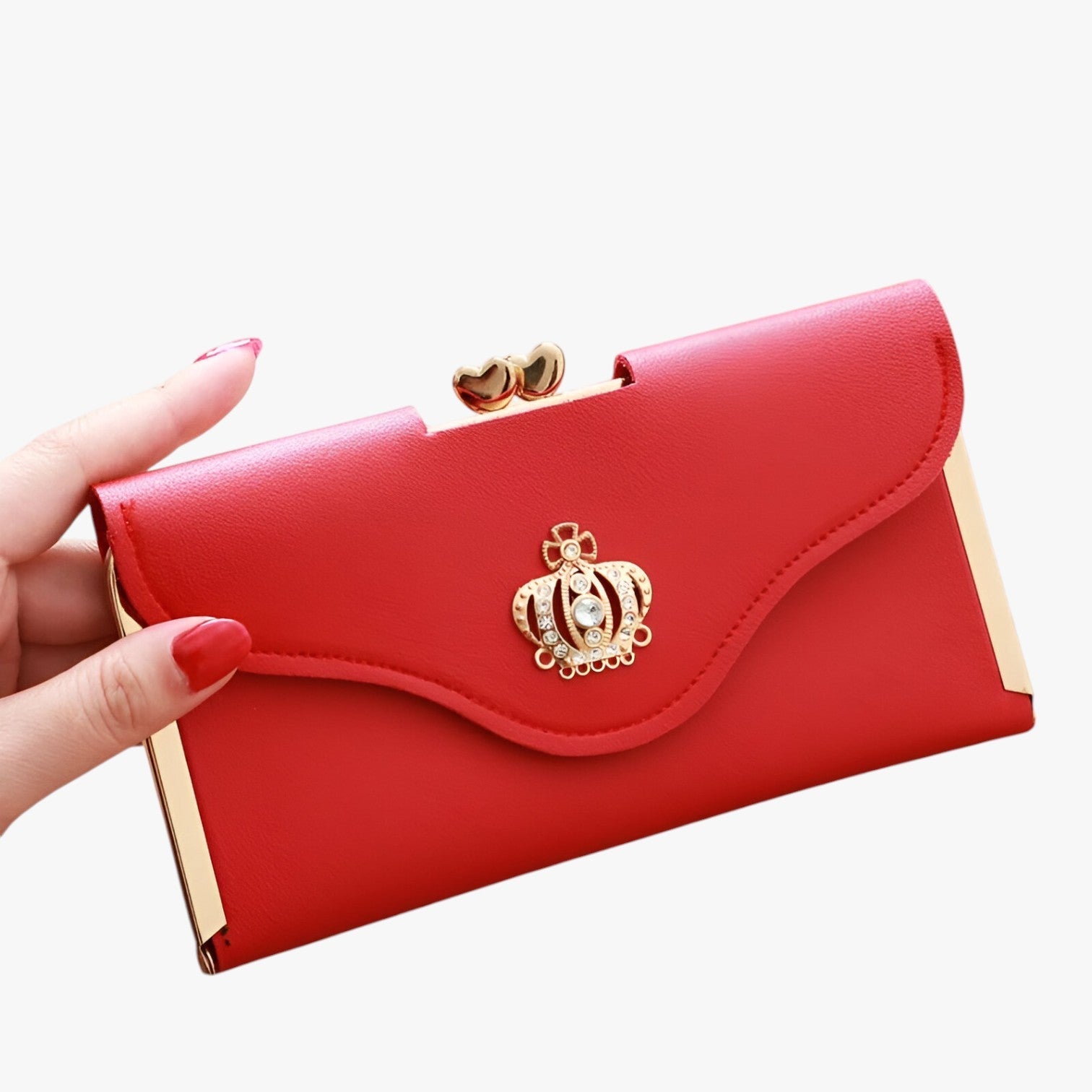 Sheryl | Luxe damespung - Stilrent design, rummelig indretning - Rød - bags - {{ product_tags }
