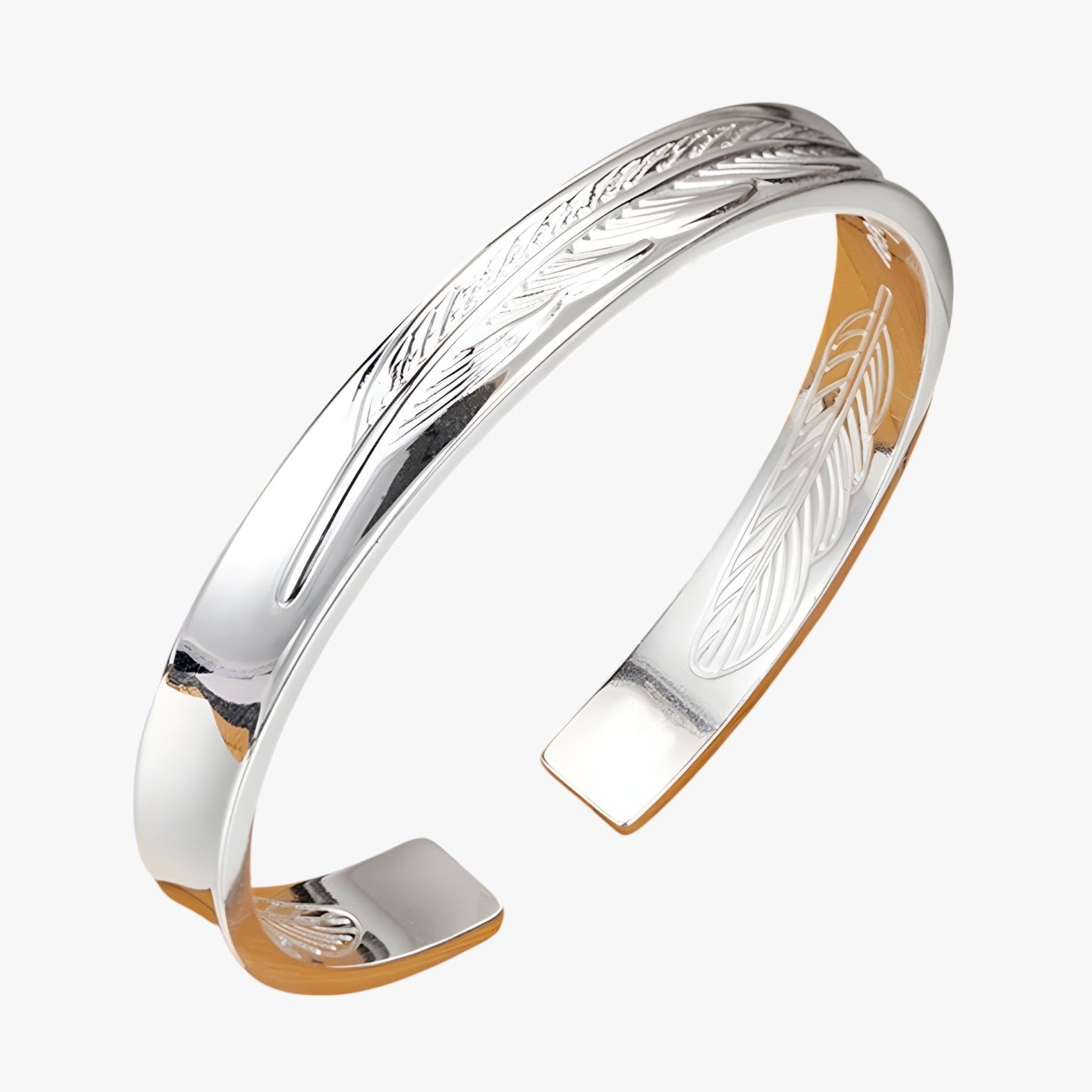 Jayce | Armband i 925 sølv med guldfjer i vintage punk stil - AL123152-1 - Jayce | Armband i 925 sølv med guldfjer i vintage punk stil - €25 - {{ product_tags }