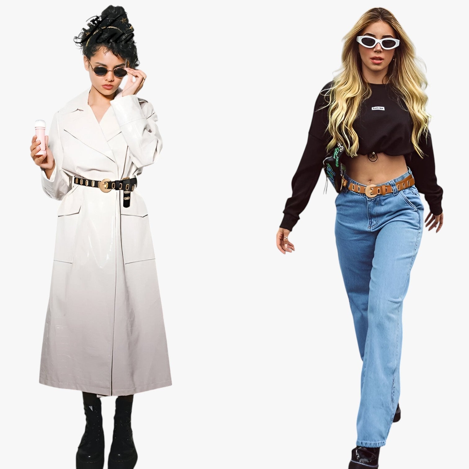 Ellie | Justerbar Grunge Kvindebælte i Punkstil med Spænde i Legering - - women's fashion - {{ product_tags }