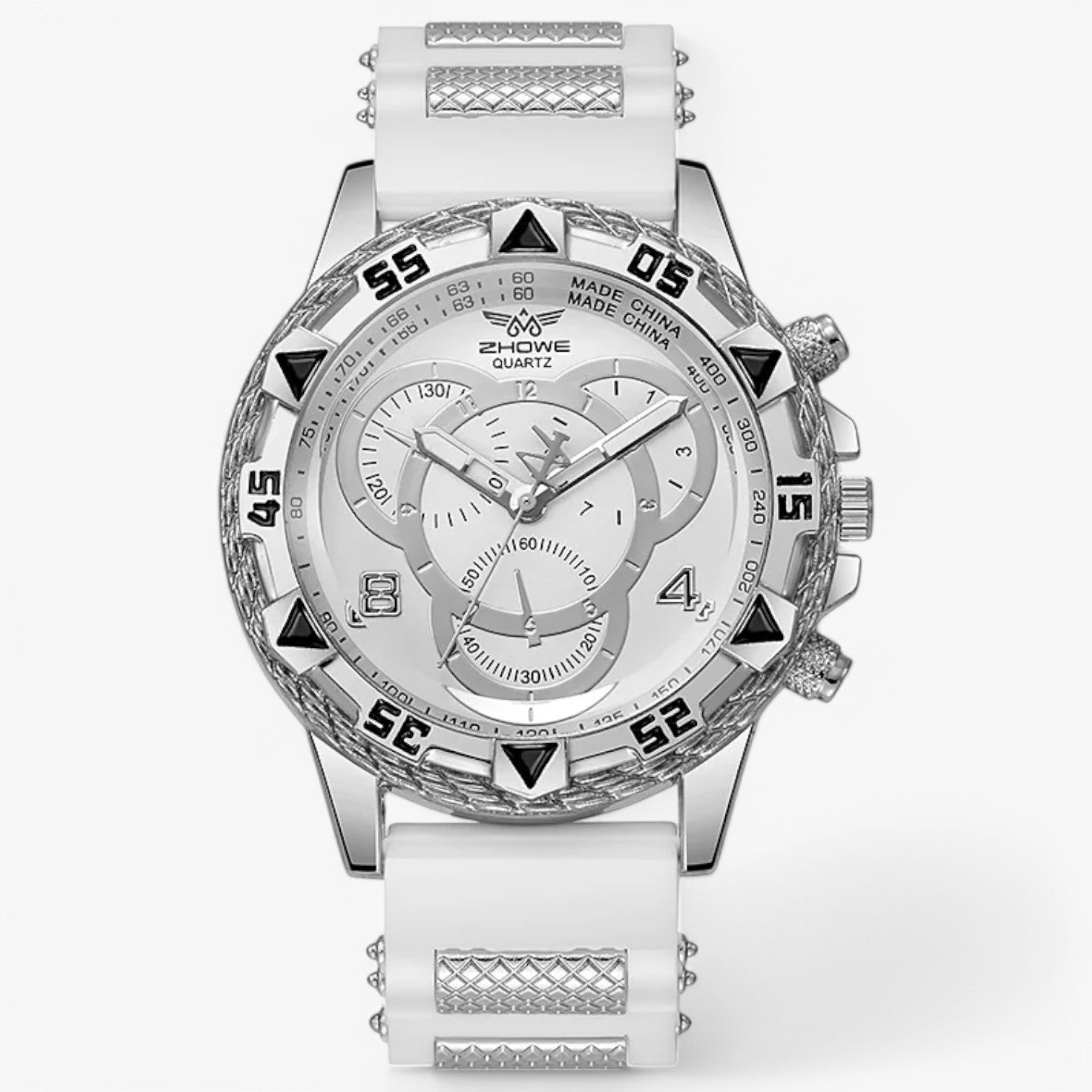Renato | Stilfuld Sportur med Komfortabel Silikone Rem - Sølv - watches - {{ product_tags }