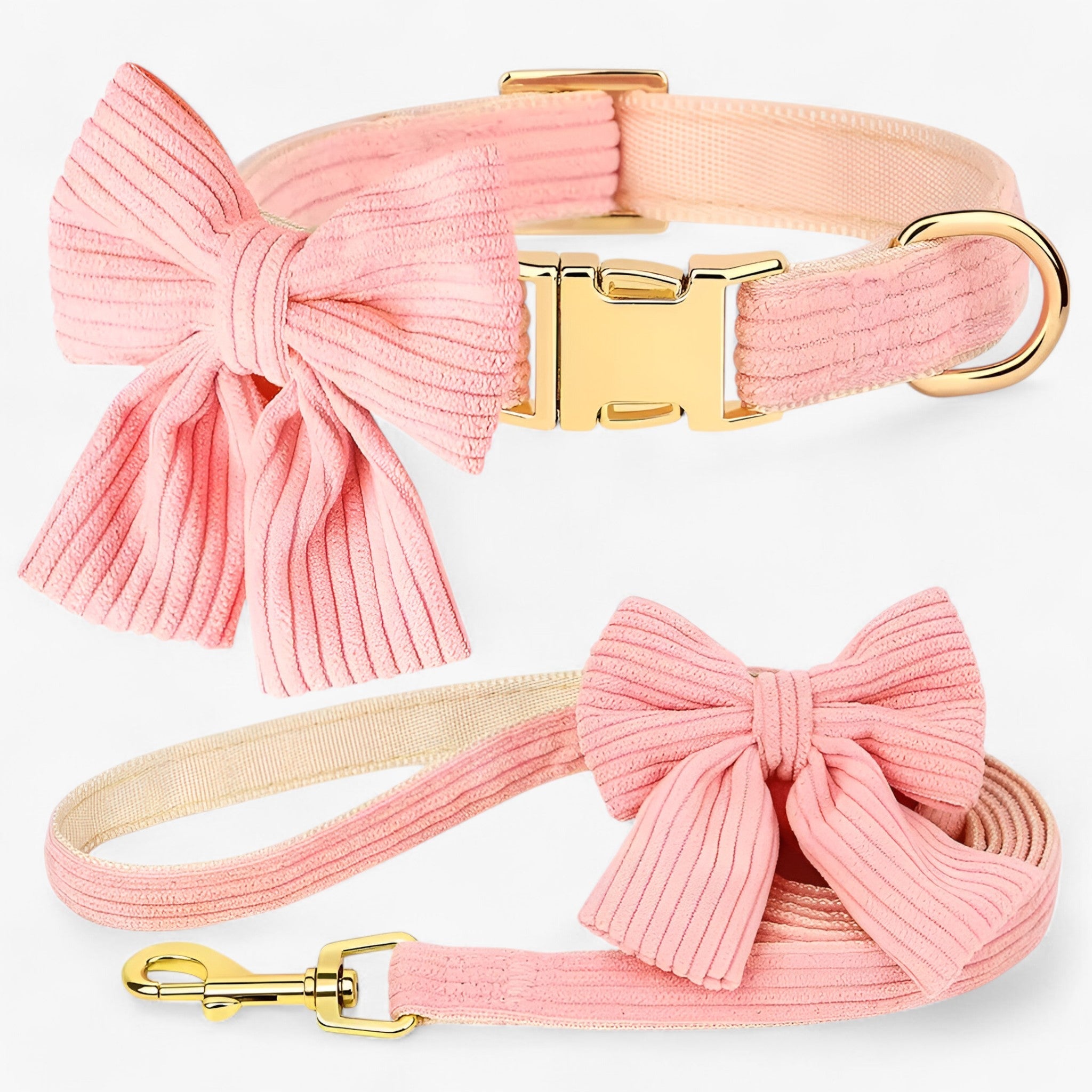 Luna | Sød Lyserød Halsbånd og Snor Sæt til Små og Mellemstore Hunde - Rosa - other - {{ product_tags }