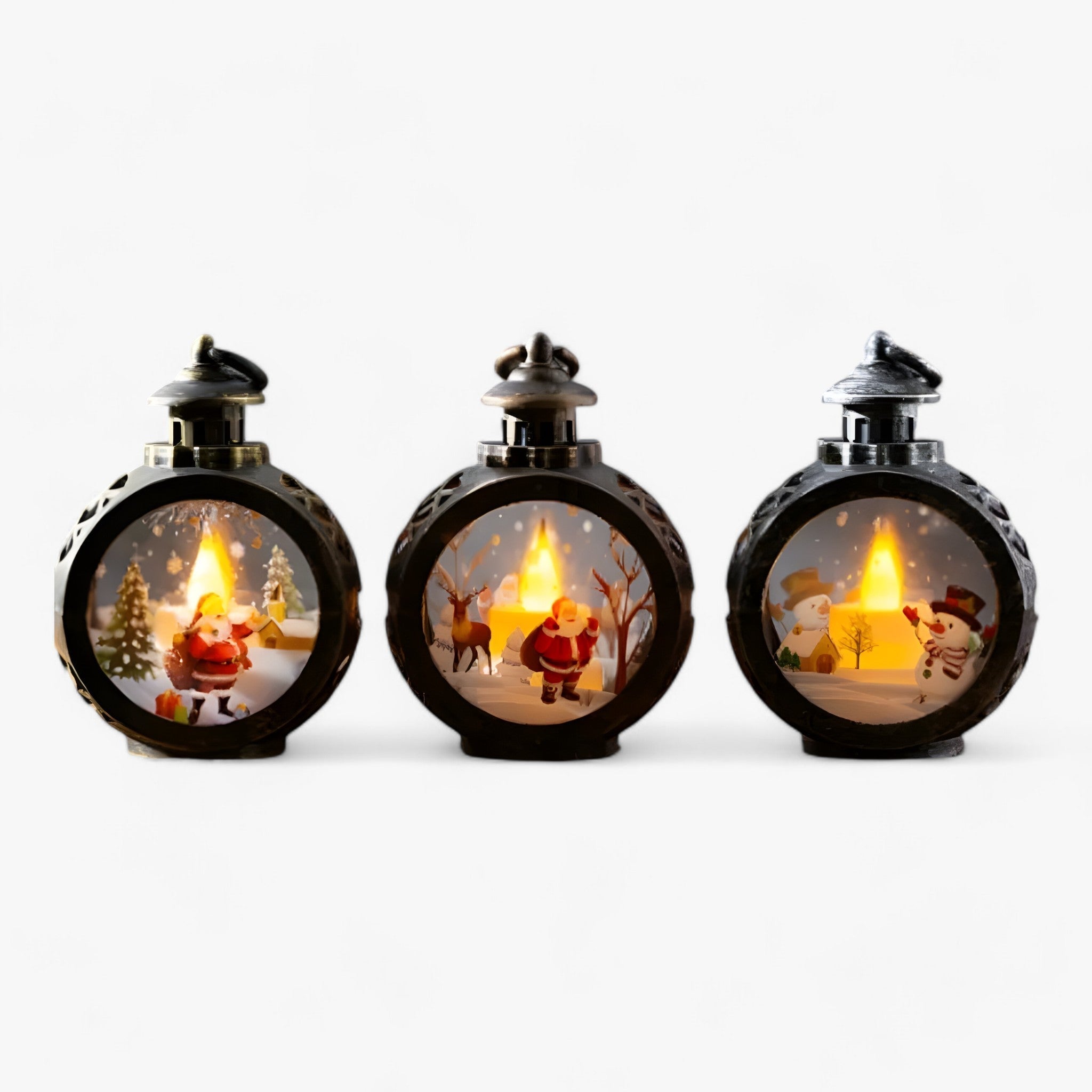 Julien | Julsnögubbelampe - LED-lys med simuleret flamme til udendørs dekoration - - christmas - {{ product_tags }