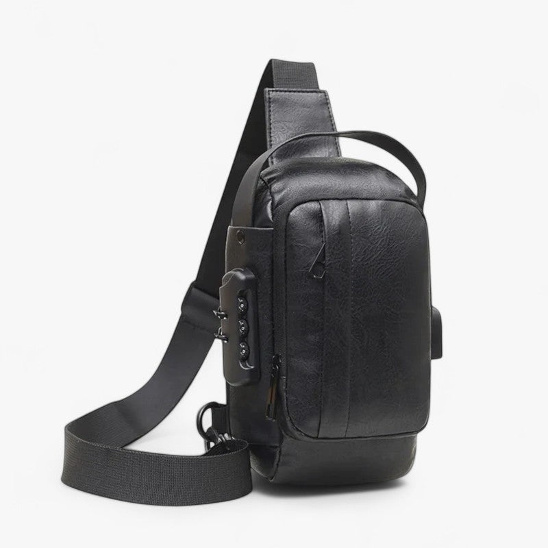 Yael | Herre Sling Bag med USB & Antidiefstal Slot – Stilfuld & Praktisk - sort - bags - {{ product_tags }