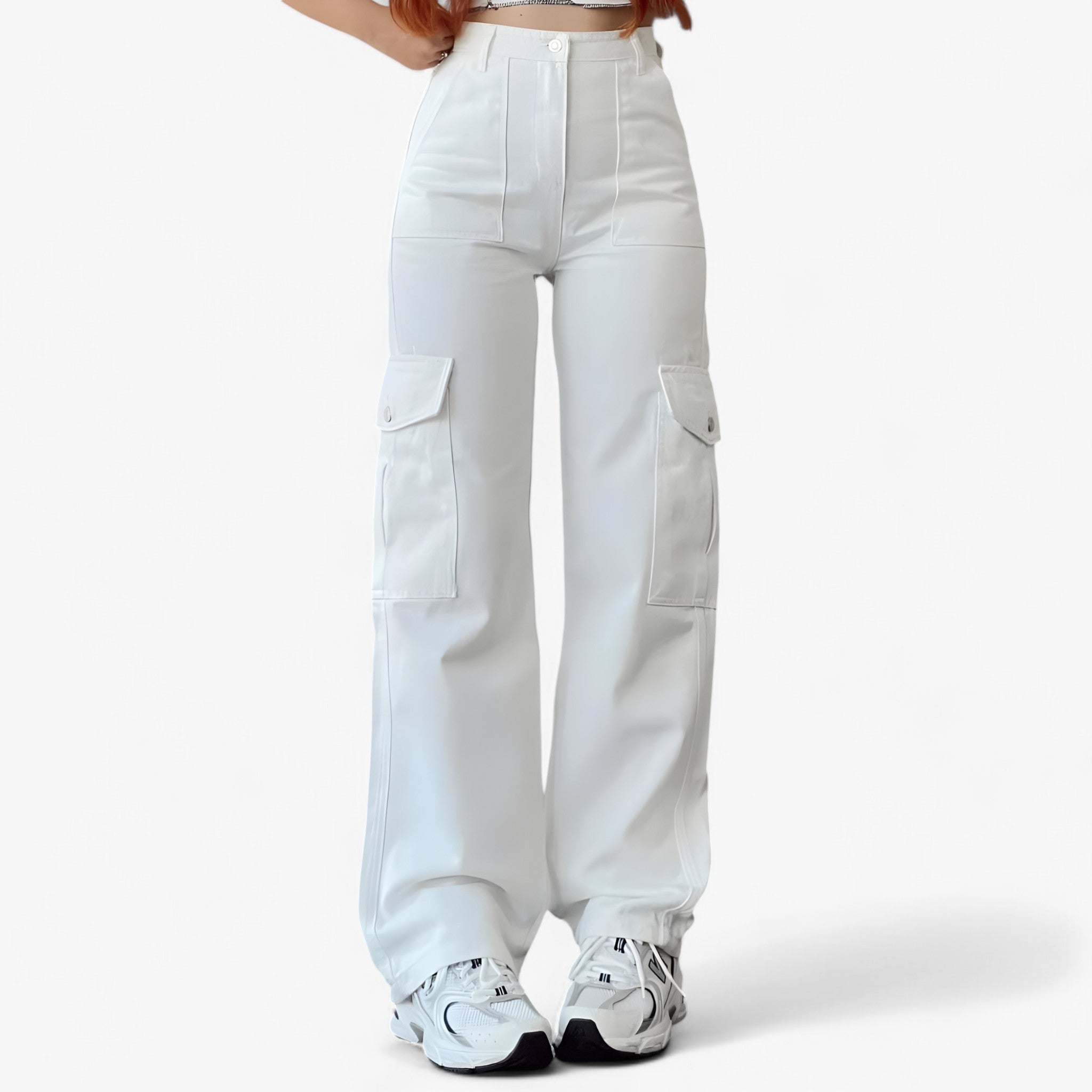 Rhea | Cargo-bukser - Streetwear og behagelig pasform - Hvid - men's fashion - {{ product_tags }