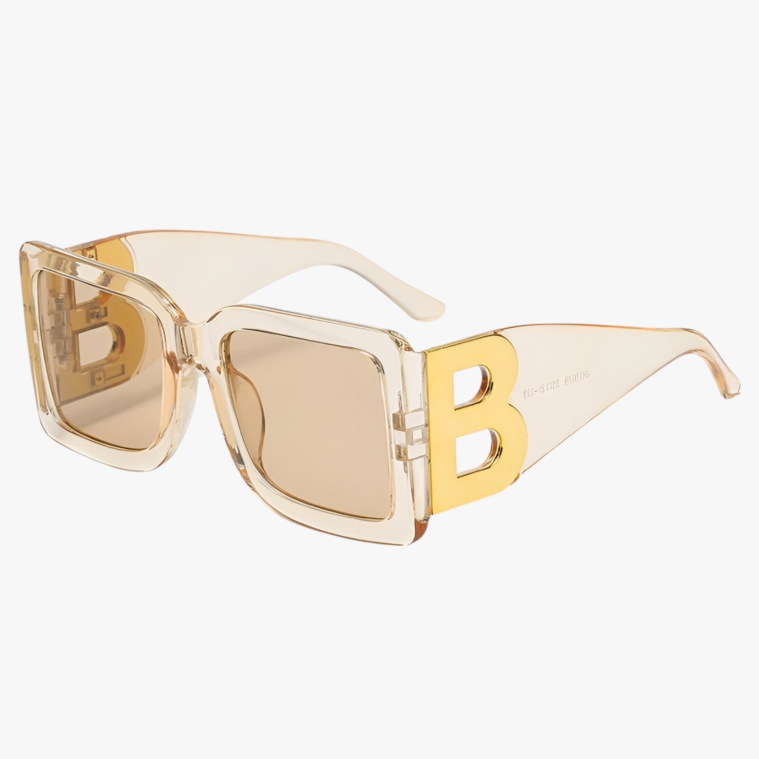 Veda | Stoer og stilfuld - Oversized solbrille med UV400-beskyttelse - Champagne Te Som vist - women's fashion - {{ product_tags }