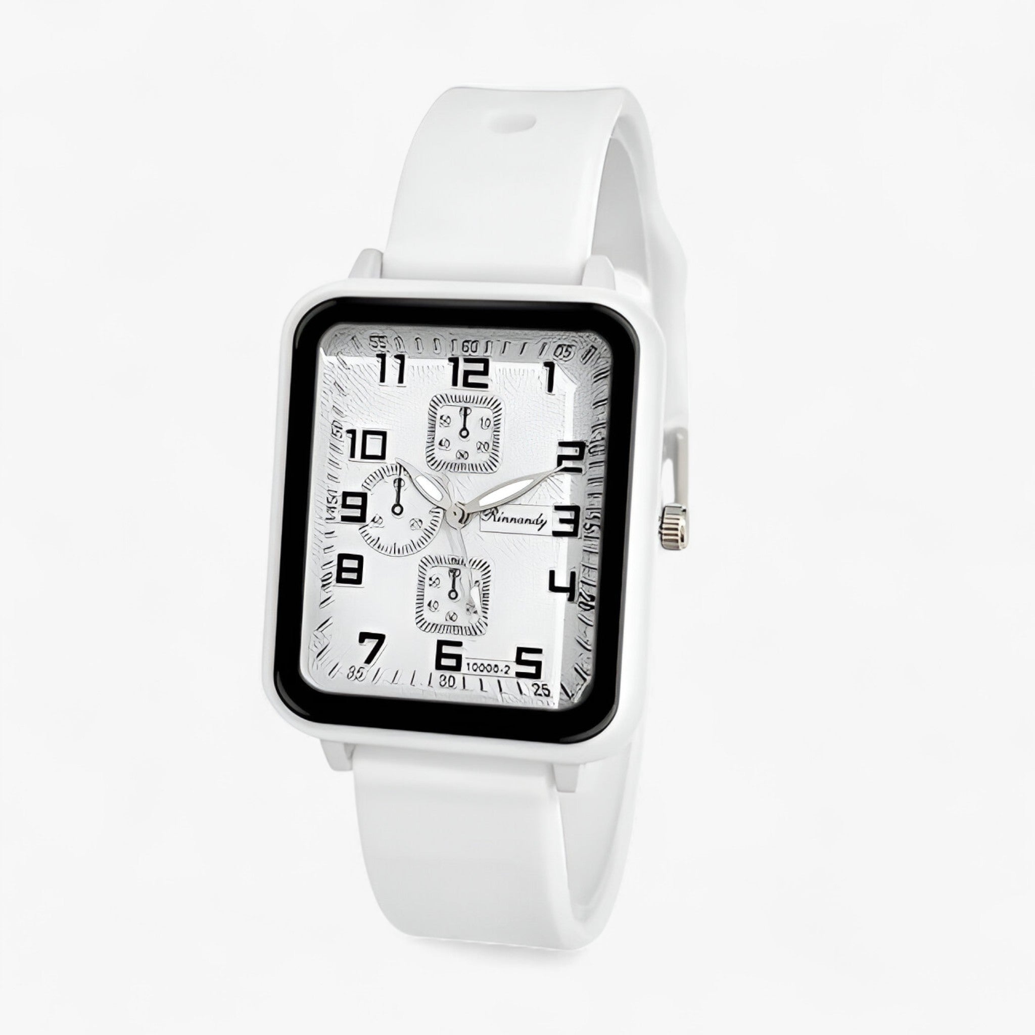 Julia | Kvarts quartz sportsur med blå silikone rem - Hvid - watches - {{ product_tags }