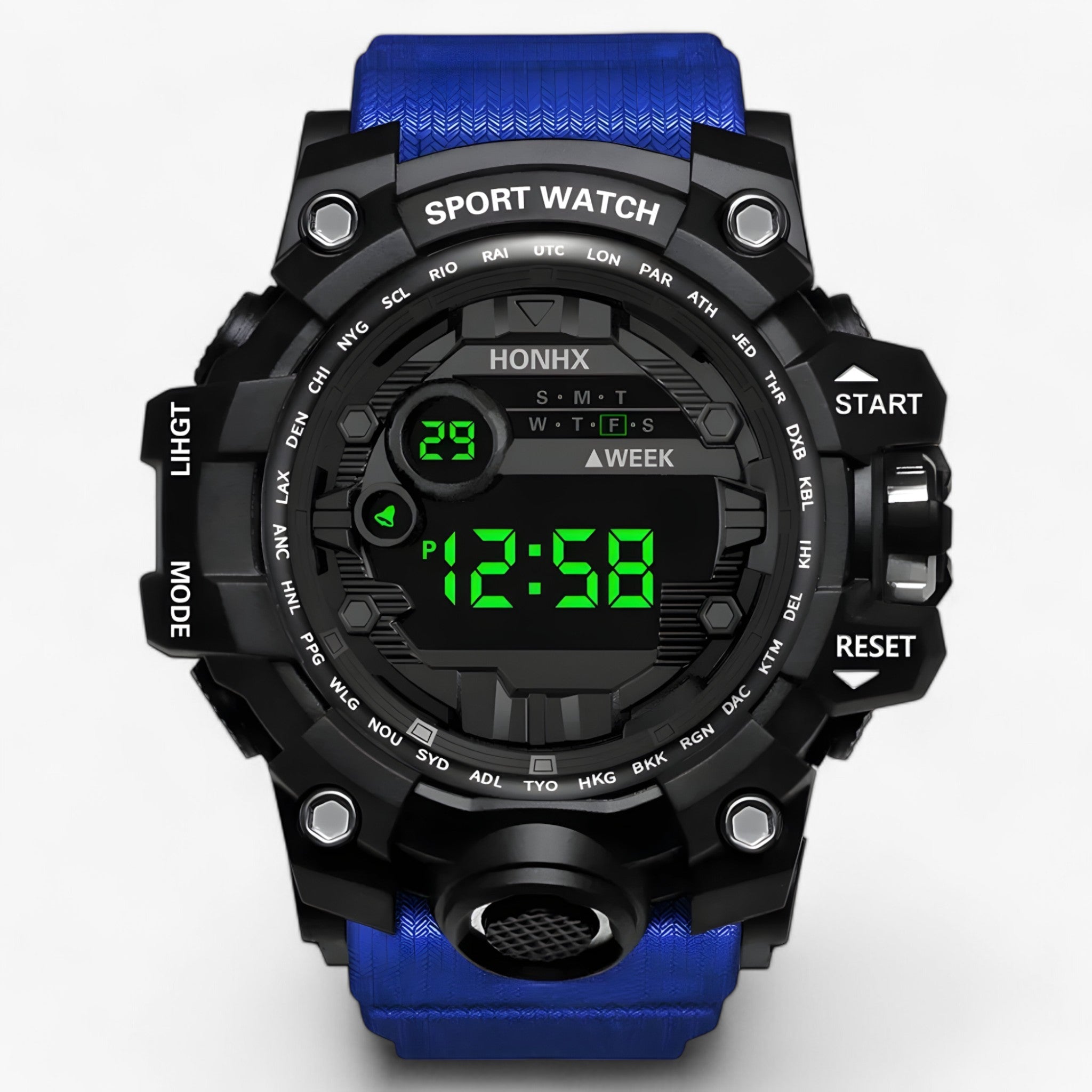 Arthur | Stor LED Zifferblad - Ideel til Sport & Fitness - Blå - watches - {{ product_tags }