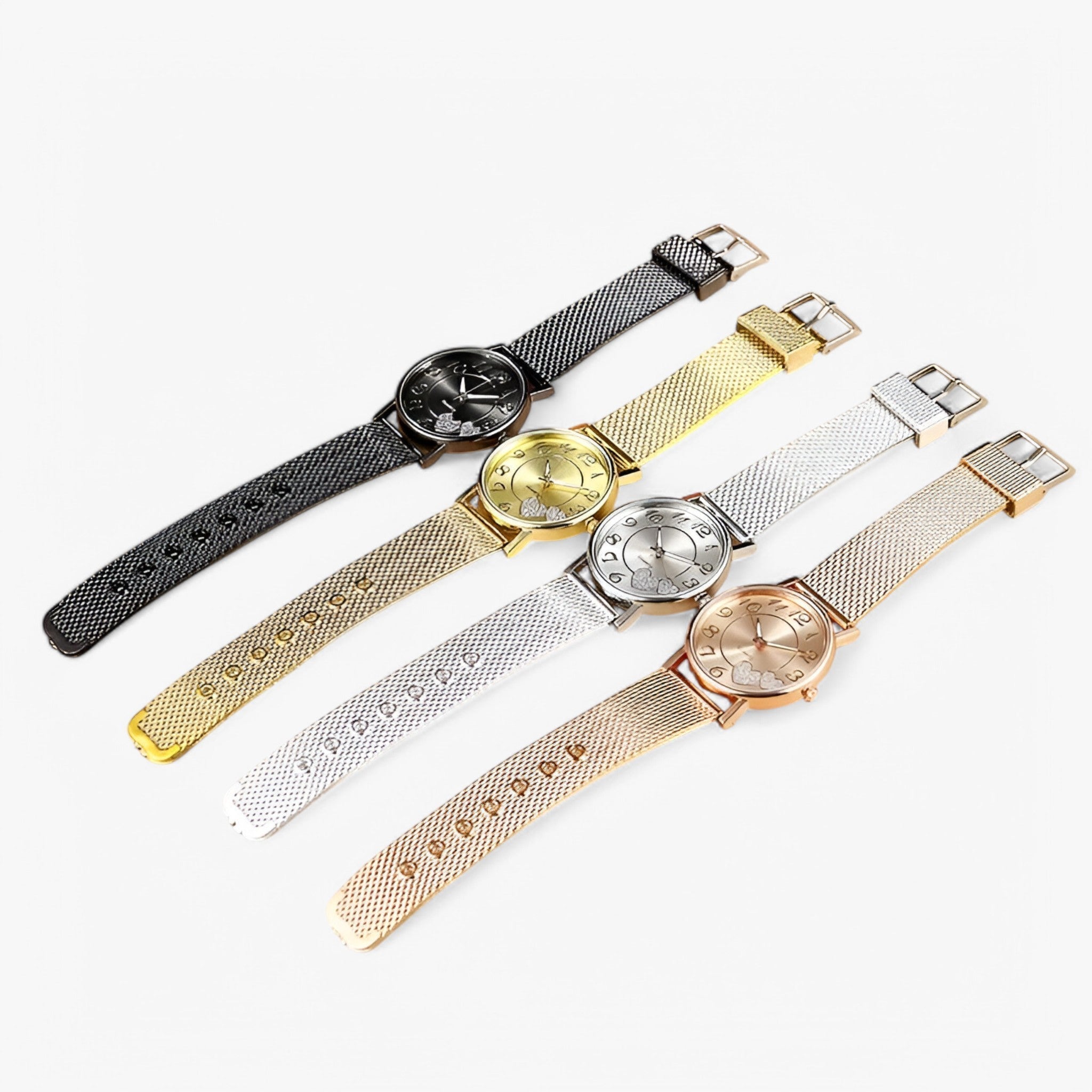 Karina | Elegant rosa guldur med hjerteformet urskive - - watches - {{ product_tags }