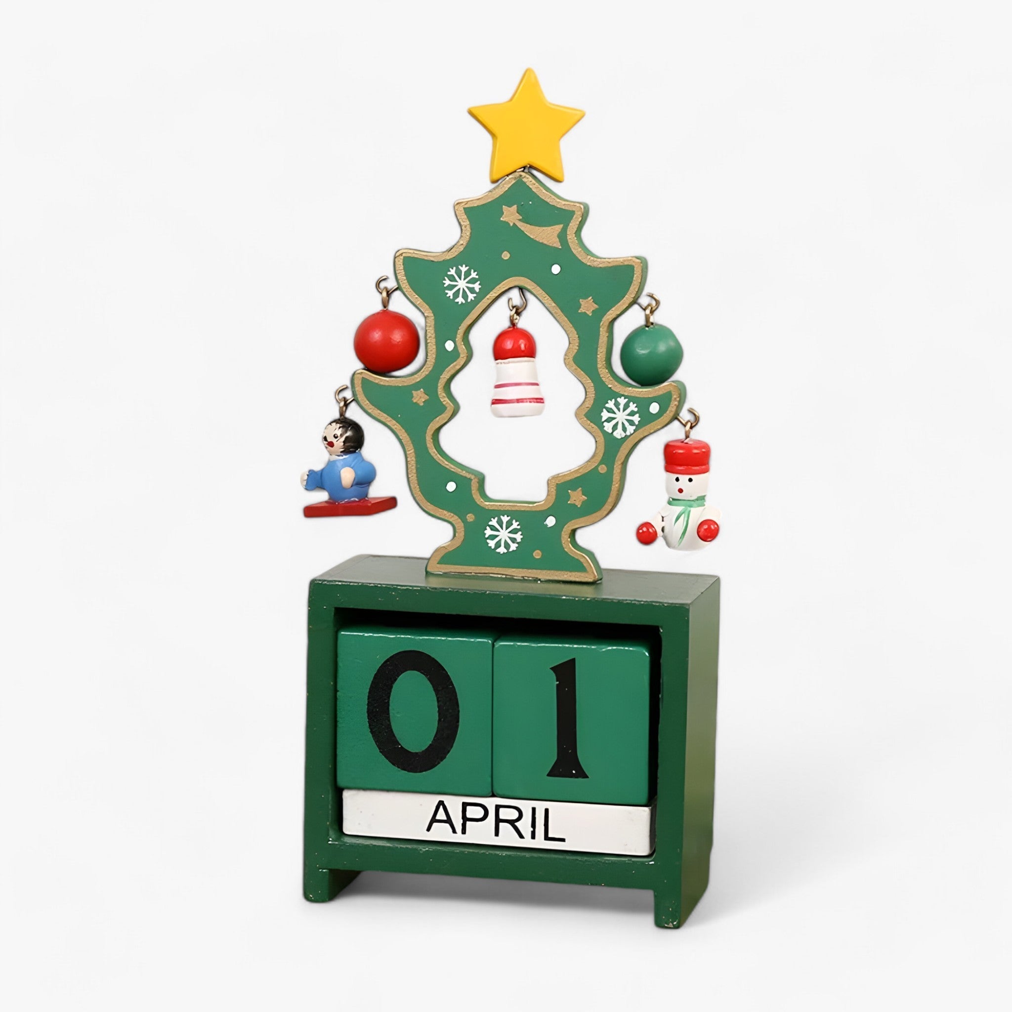 Højtidsnedtælling Magi | Træjulekalender med nisse og snemands - Tilføj spænding til dine højtider - Stil 6 1 +1 GRATIS 7,5X3,3X16cm - christmas - {{ product_tags }