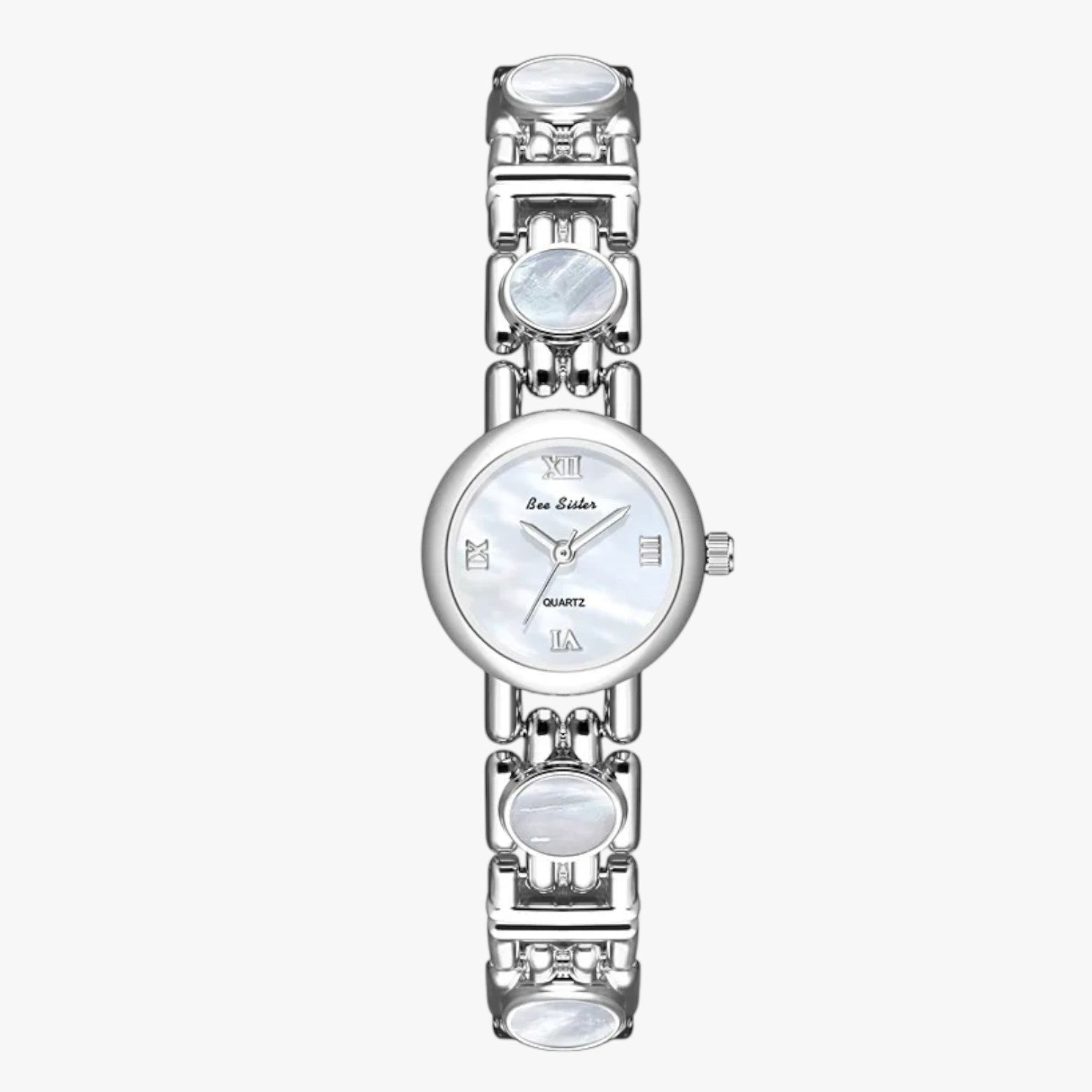 Mira | Elegant armbåndsur i skaldyrsperle - sølv Kina - Mira | Elegant armbåndsur i skaldyrsperle - €25 - {{ product_tags }