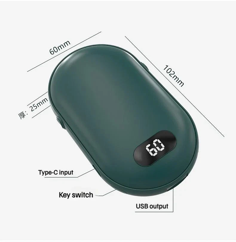2-i-1 Genopladelig Håndvarmer & Powerbank - USB Lommevarmer - - Winter Gadgets - {{ product_tags }