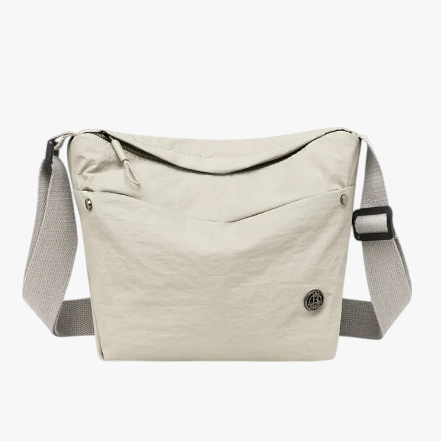 Sara | Dame skuldertaske i vandtæt nylon, rummelig og fashionable - Bianco - Sara | Dame skuldertaske i vandtæt nylon, rummelig og fashionable - €25 - {{ product_tags }