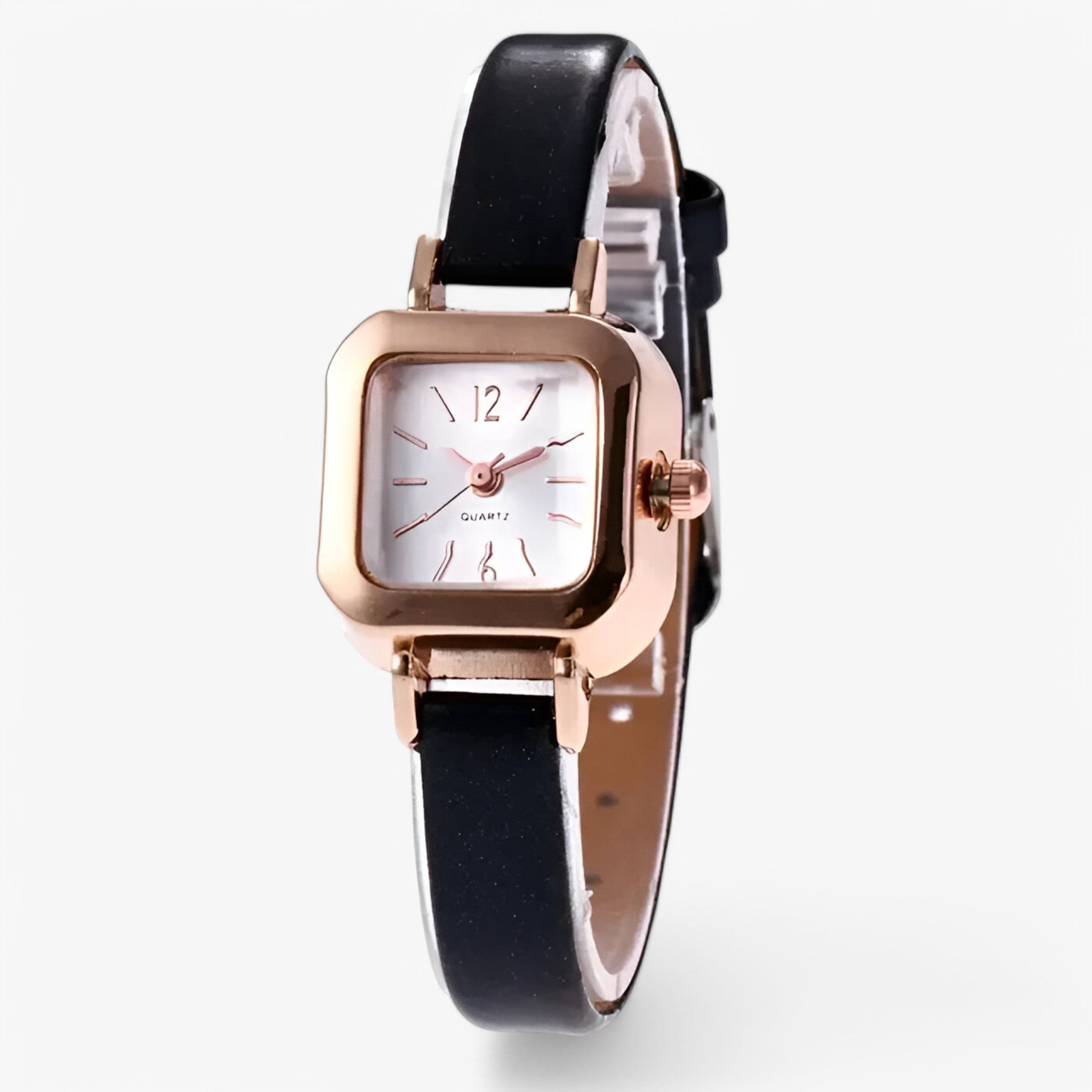 Portia | Elegant vintage læderur - Sort - watches - {{ product_tags }