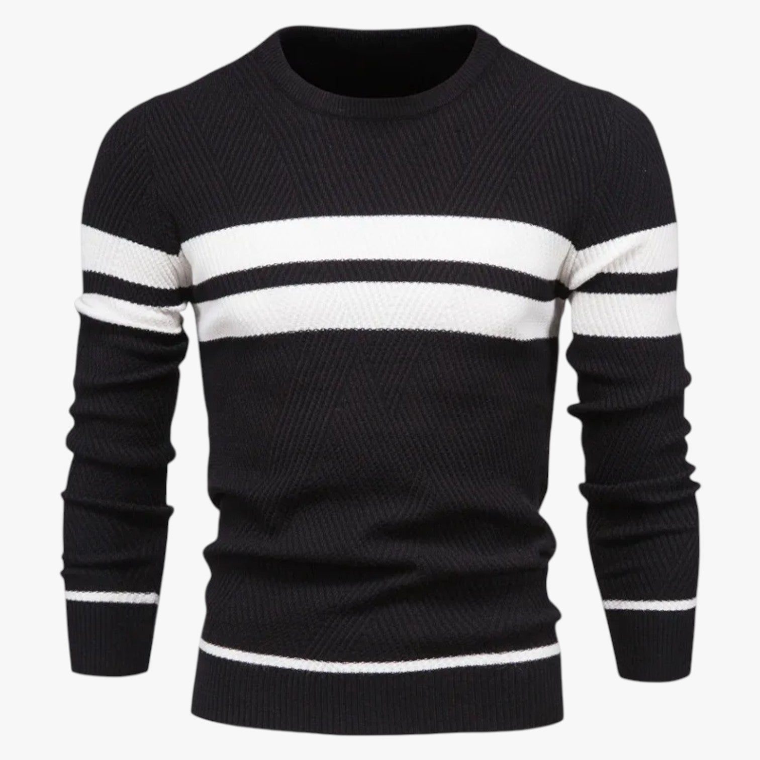 Adam | Efterårssweater til mænd med varm pasform og elegant floral stil - Sort - Adam | Efterårssweater til mænd med varm pasform og elegant floral stil - €25 - {{ product_tags }