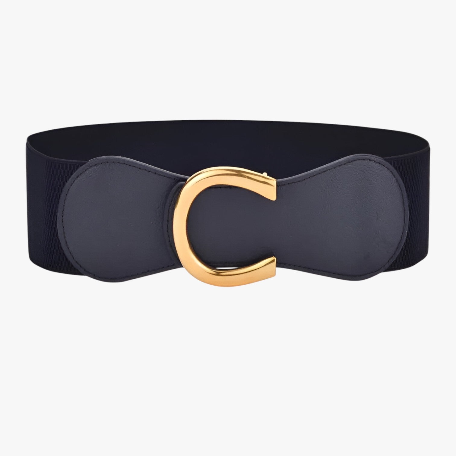 Elise | Lang elastisk talje med gylden spænde - Sort - women's fashion - {{ product_tags }