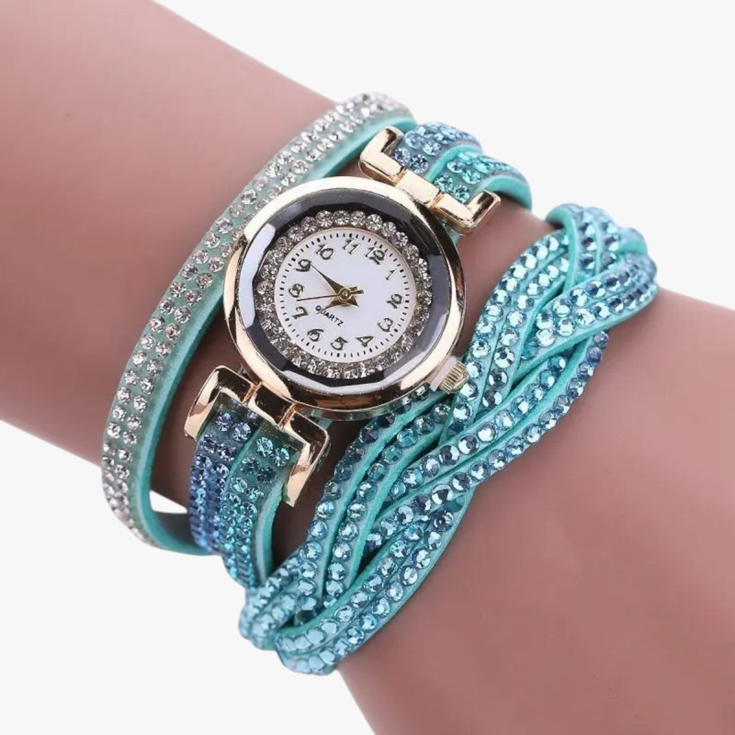 Heidi | Damenuhr med lang læderrem: elegance og glans i ét - Blåt himmel - watches - {{ product_tags }