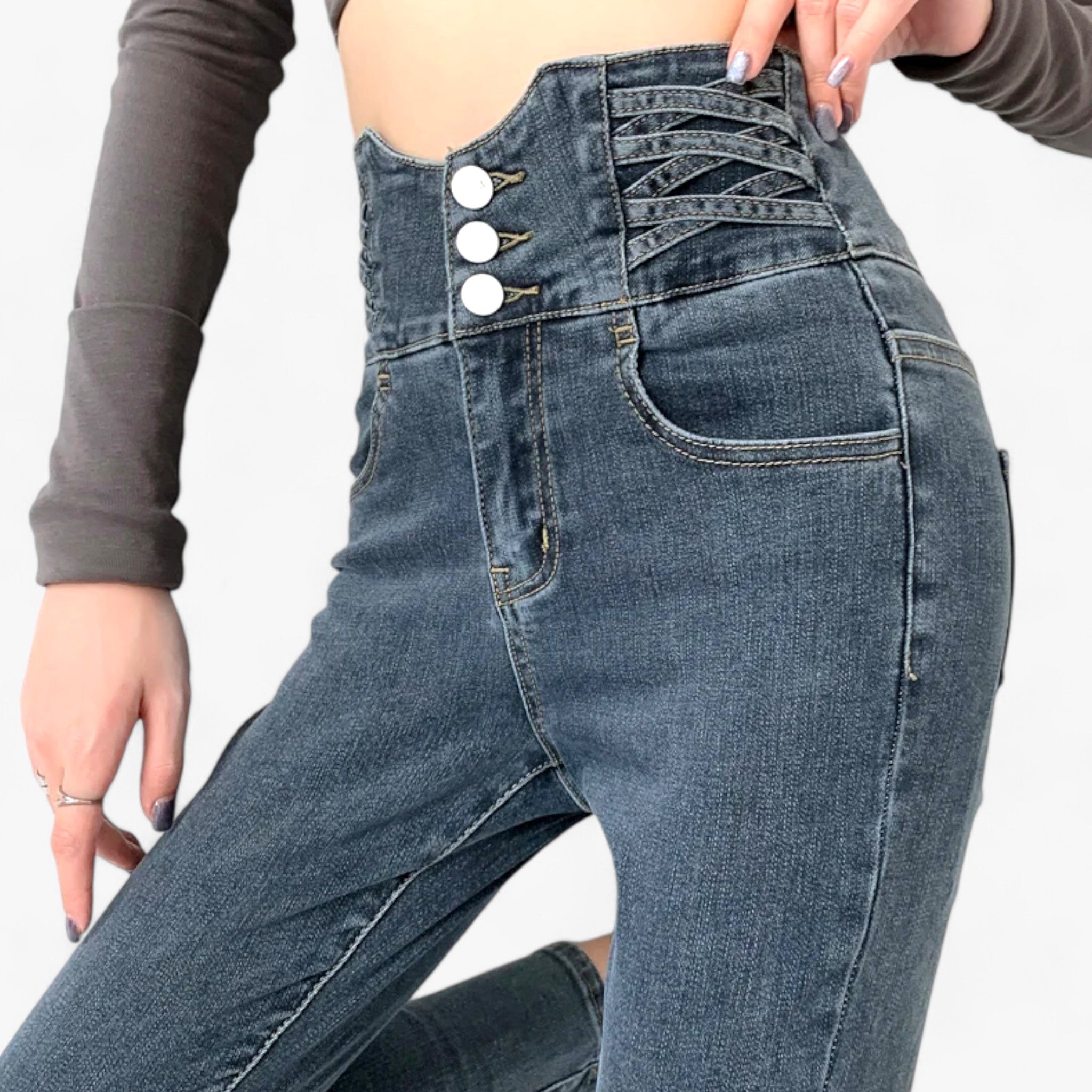 Nina | Skinny Pencil Jeans - Slim stretch for en flatterende pasform - - Nina | Skinny Pencil Jeans - Slim stretch for en flatterende pasform - €25 - {{ product_tags }