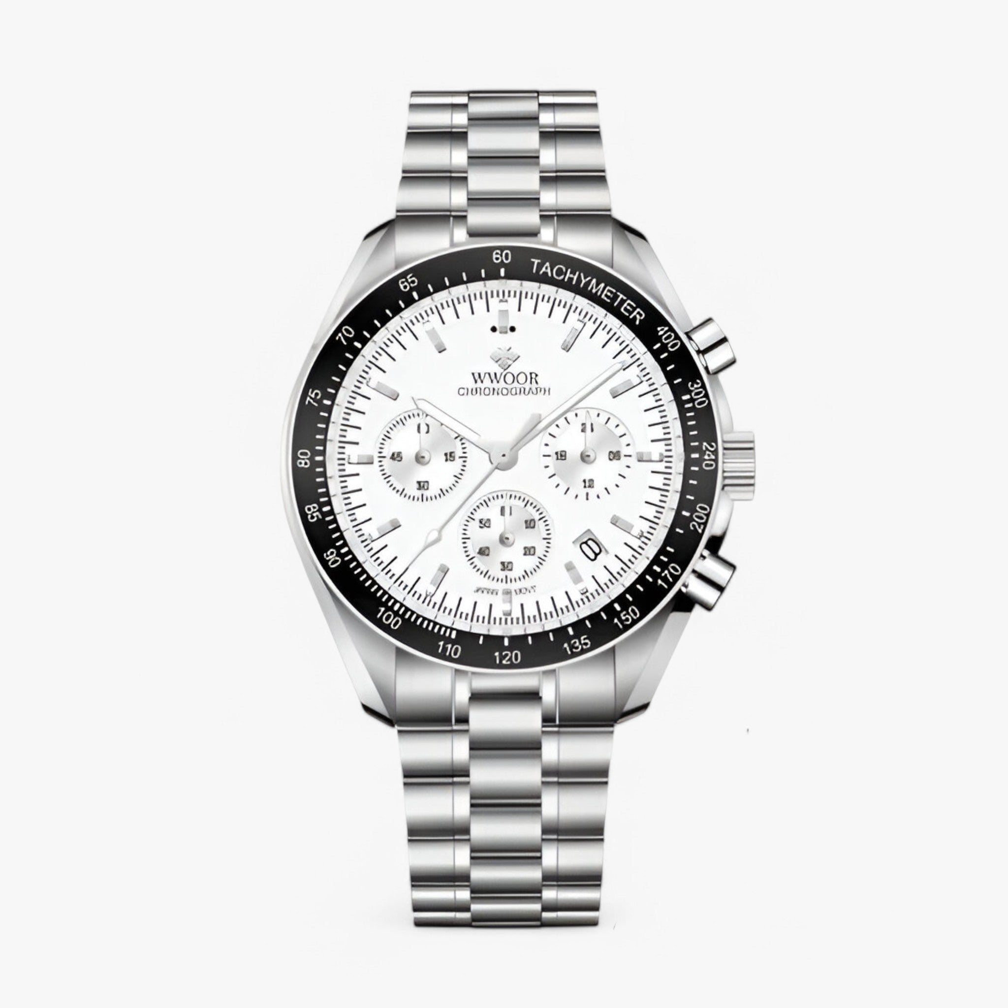 Adrian | Luksus kronografur i stål - hvid - watches - {{ product_tags }