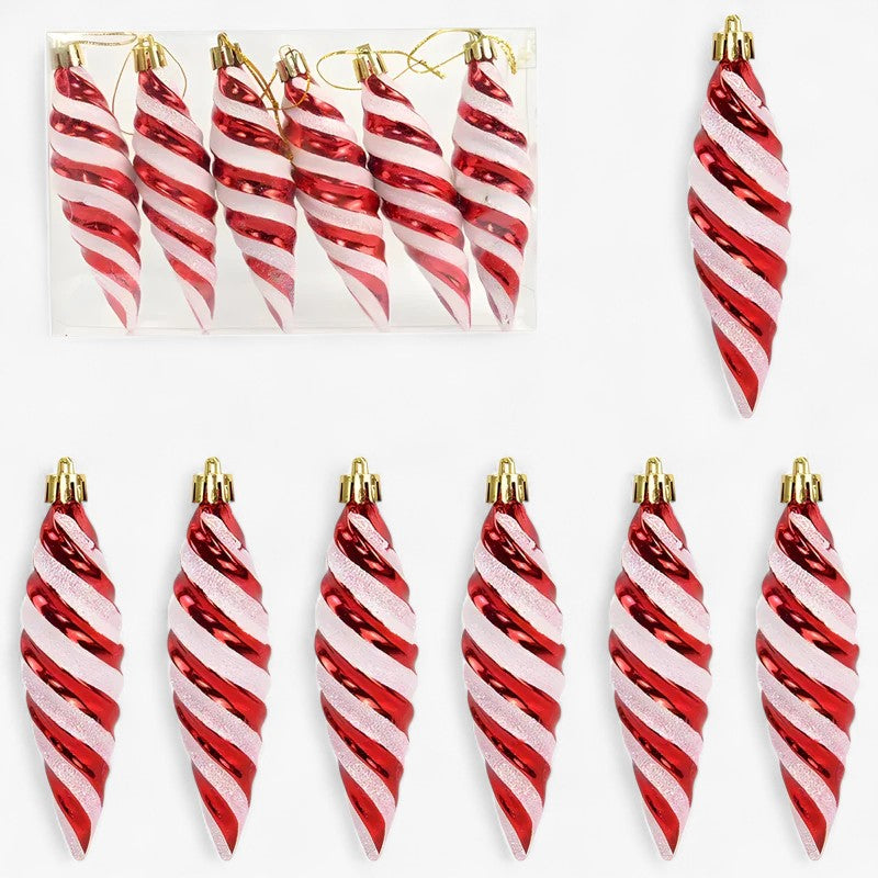 Sternenklar | Sæt med 6 julekugler – festlige røde godte- og snefnugdekorationer - Sæt6 1 +1 GRATIS - christmas - {{ product_tags }