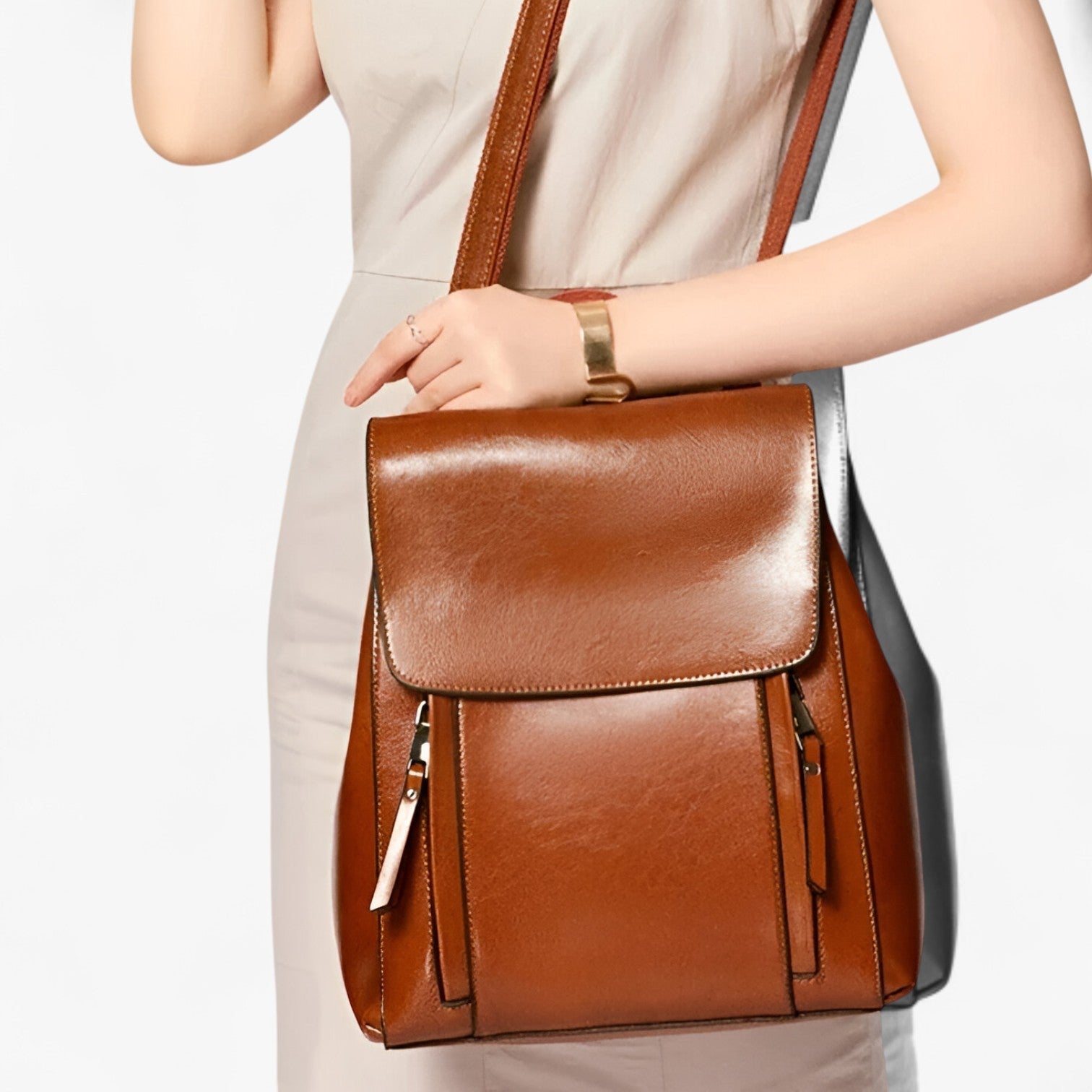 Rylee | Elegant Læderrygsæk til Skole og Arbejde - - bags - {{ product_tags }