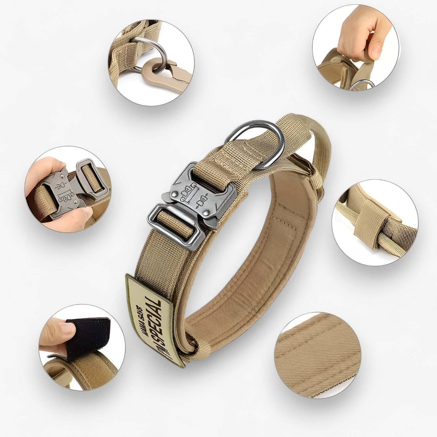 Brodie| Taktisk hundehalsbånd med håndtag til træning - - Brodie| Taktisk hundehalsbånd med håndtag til træning - €25 - {{ product_tags }