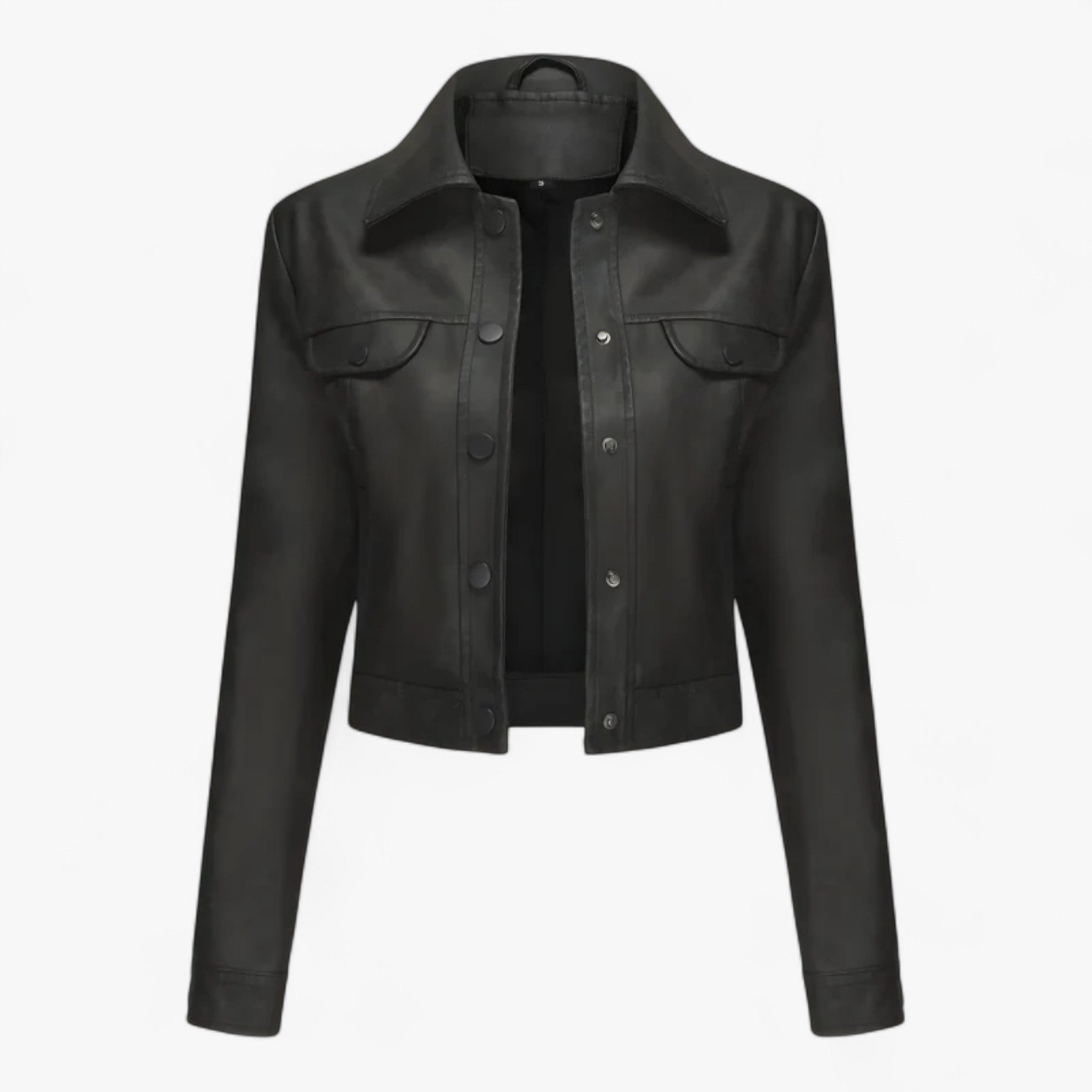 Elma | Smal læderjakke til kvinder - Sort - women's fashion - {{ product_tags }