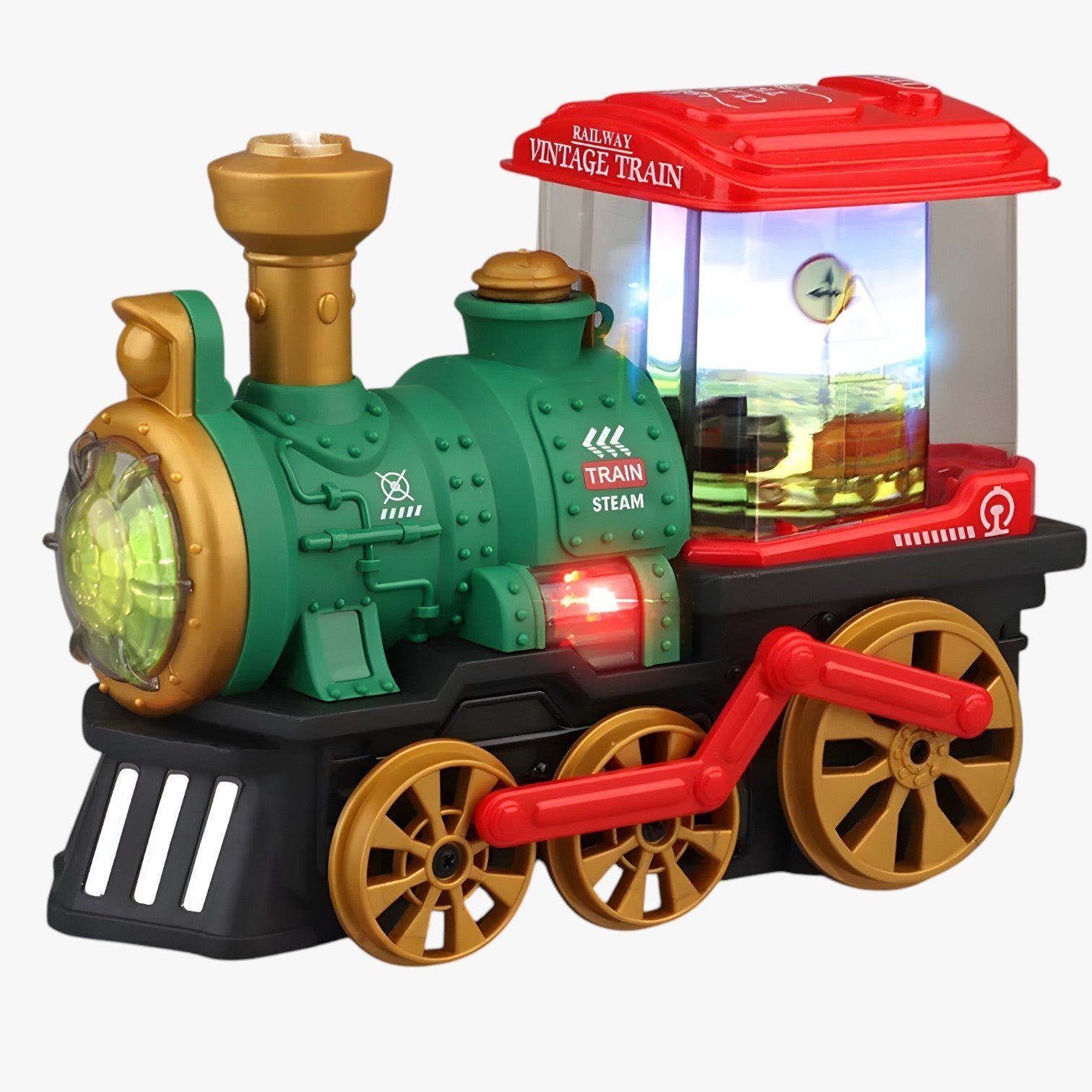 Cosmo | Elektrisk Damplokomotiv – Realistisk Legesjov for Børn - Grøn tog - baby - {{ product_tags }