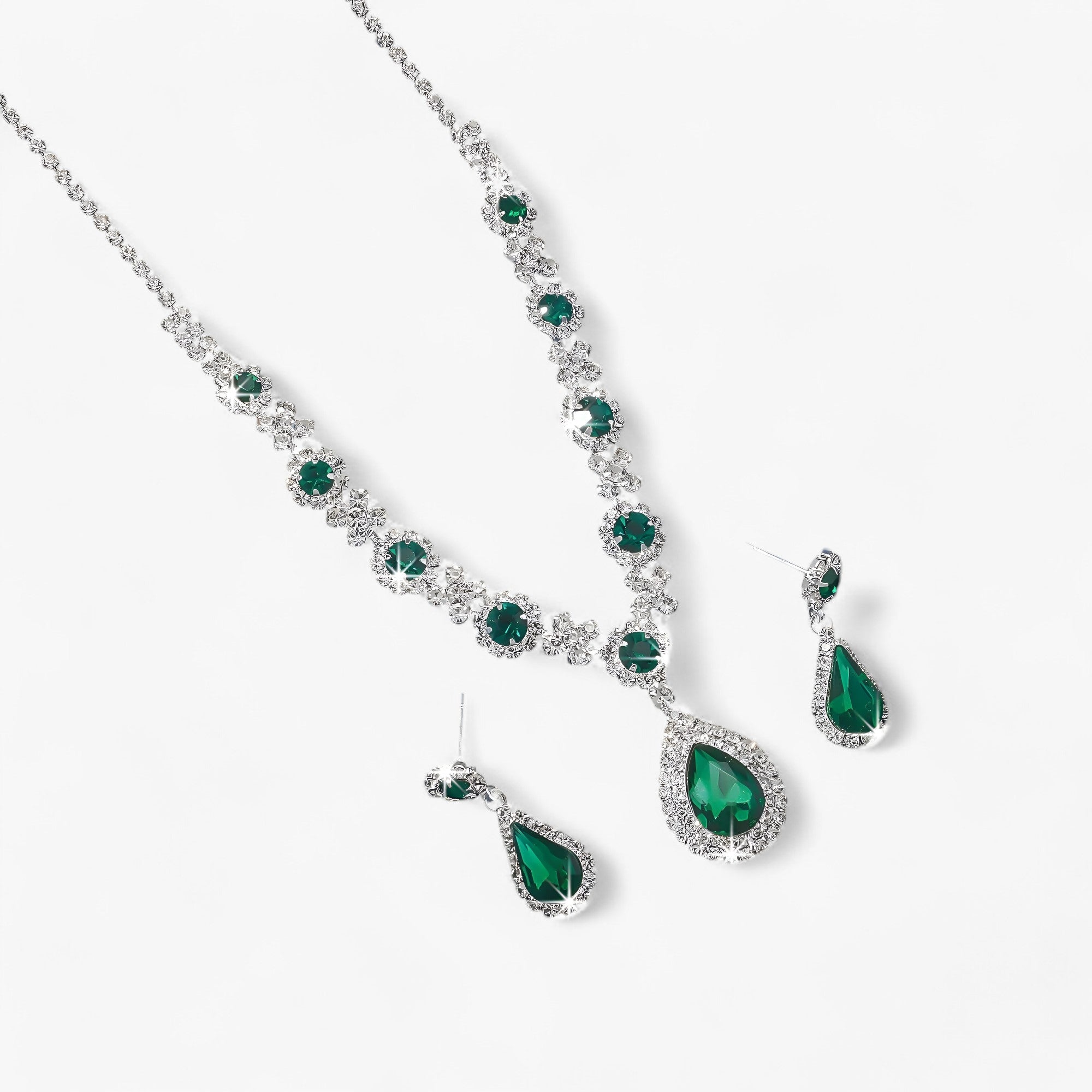 Amanda | Elegant vielsesæt 2 dele - dråpehæng og øreringe - - women's fashion - {{ product_tags }