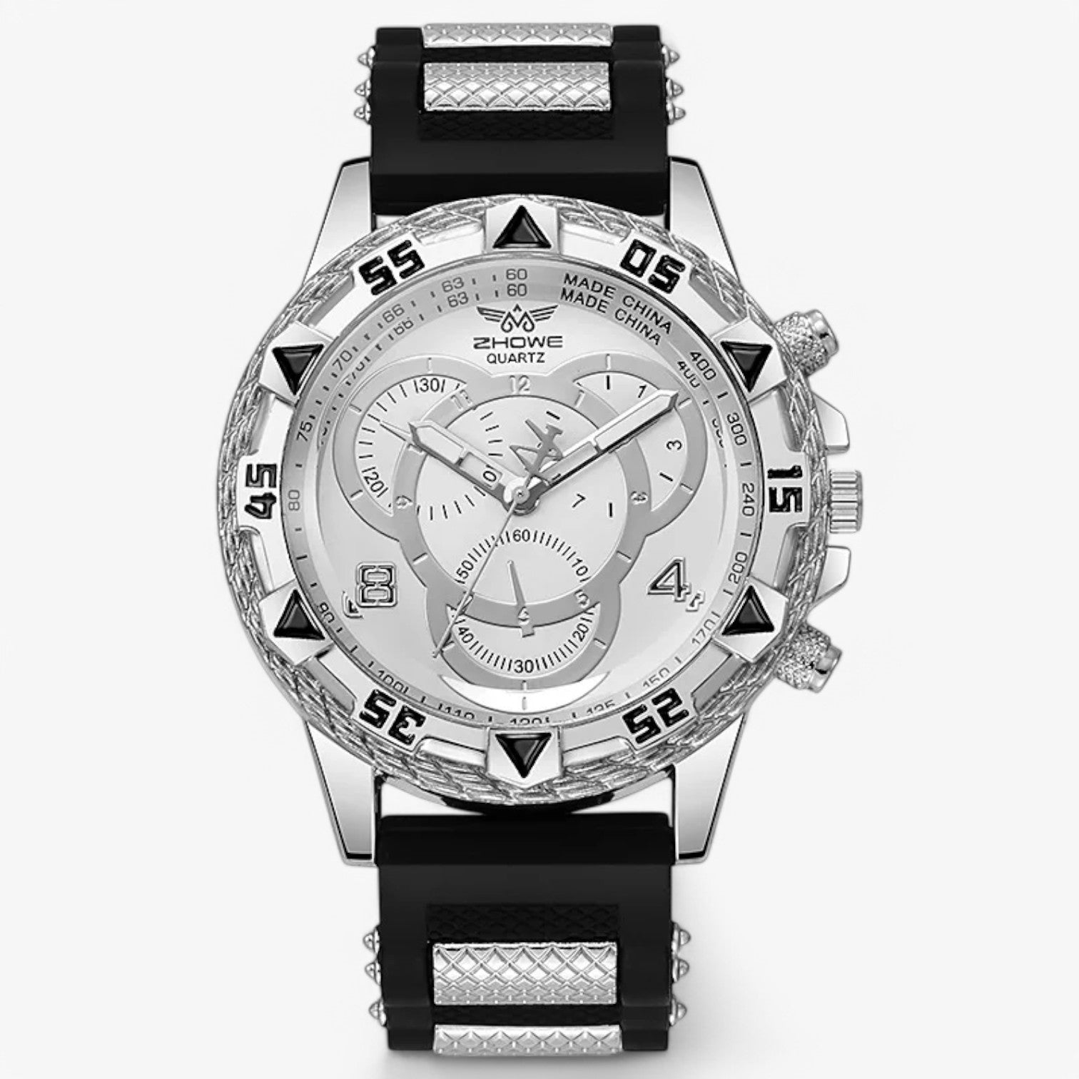 Renato | Stilfuld Sportur med Komfortabel Silikone Rem - Sølv Hvid - watches - {{ product_tags }