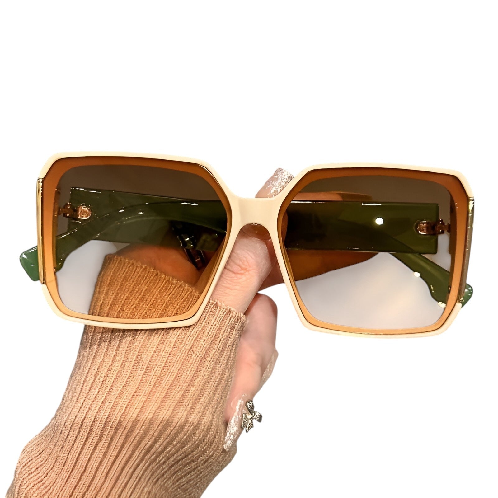Lainey | Oversize solbriller med gradientlinser til trendy sommerlook - Beige - women's fashion - {{ product_tags }