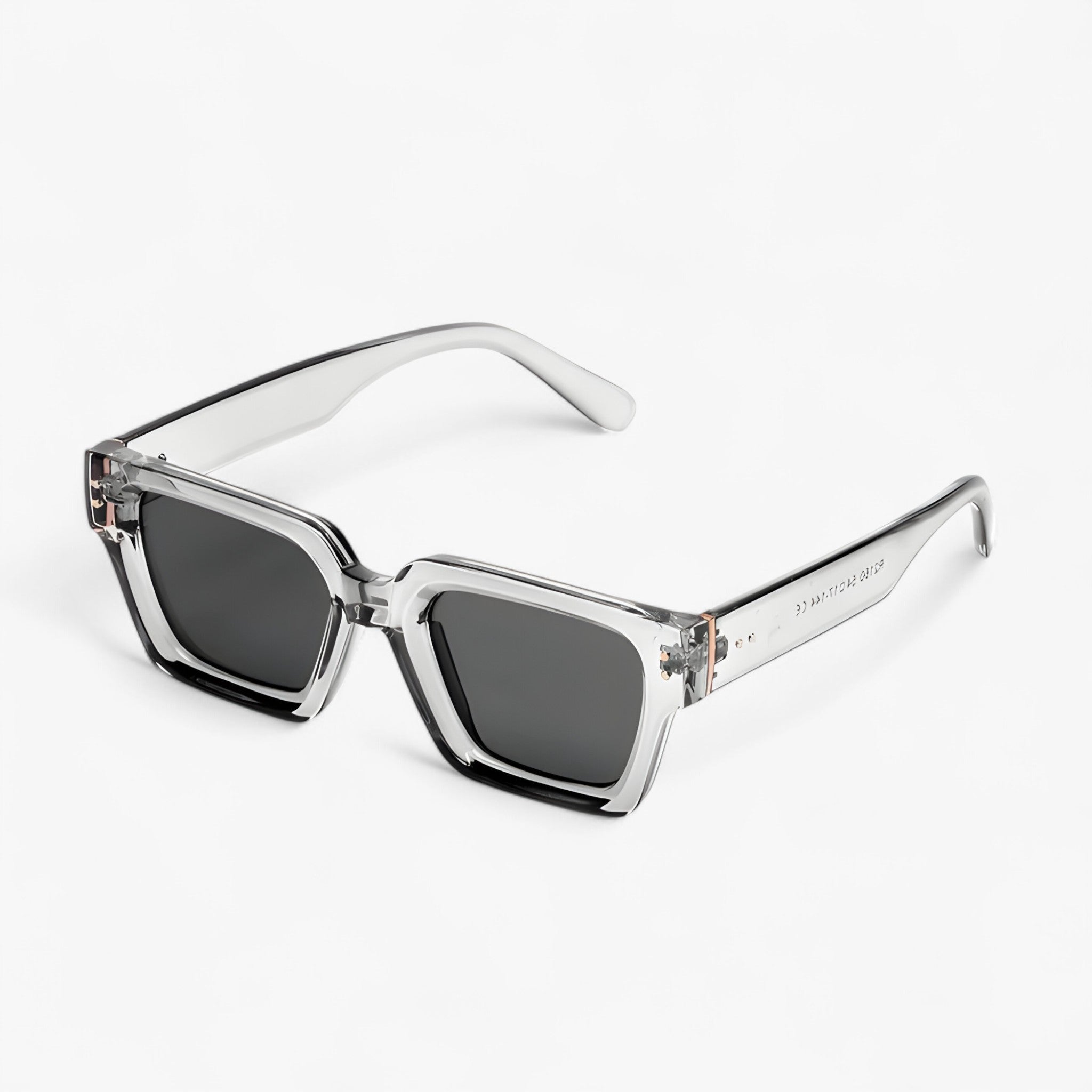 Alaric | Luksus unisex firkantede sorte solbriller - 1-lys grå - Alaric | Luksus unisex firkantede sorte solbriller- €25 - {{ product_tags }