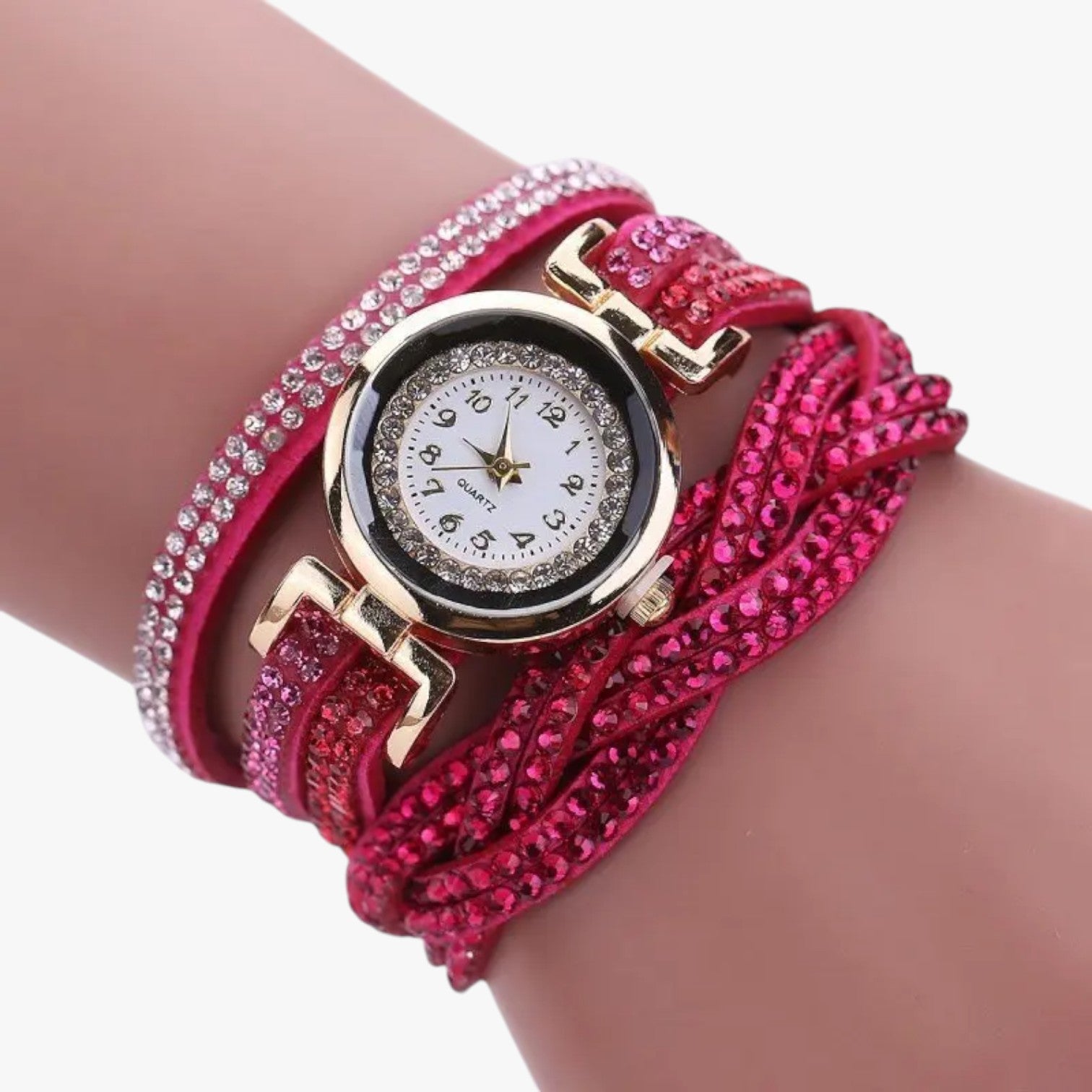 Heidi | Damenuhr med lang læderrem: elegance og glans i ét - Rosa rossa - watches - {{ product_tags }