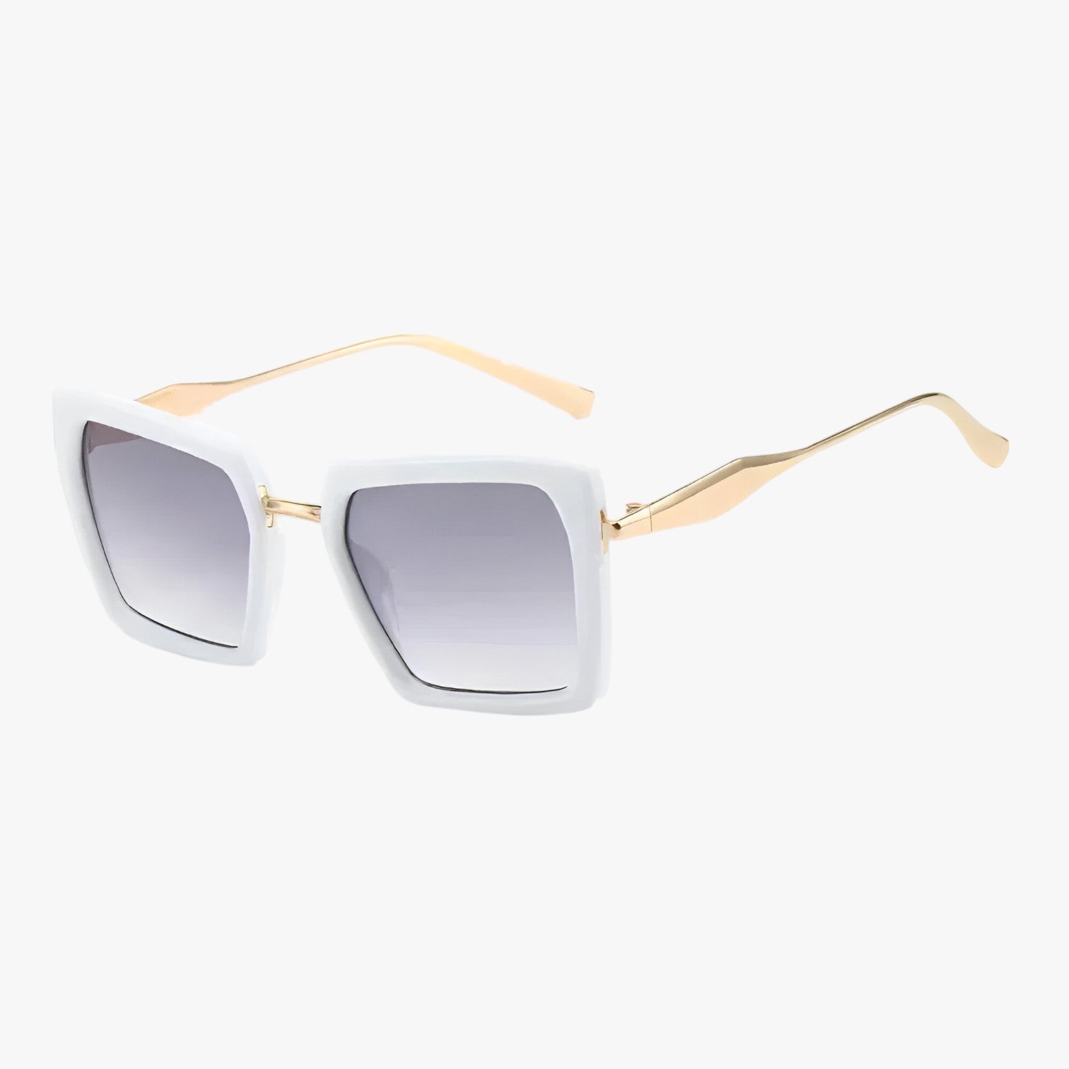 Riley | Vintage kvadratiske solbriller med mørkegrønne linser - hvid - women's fashion - {{ product_tags }