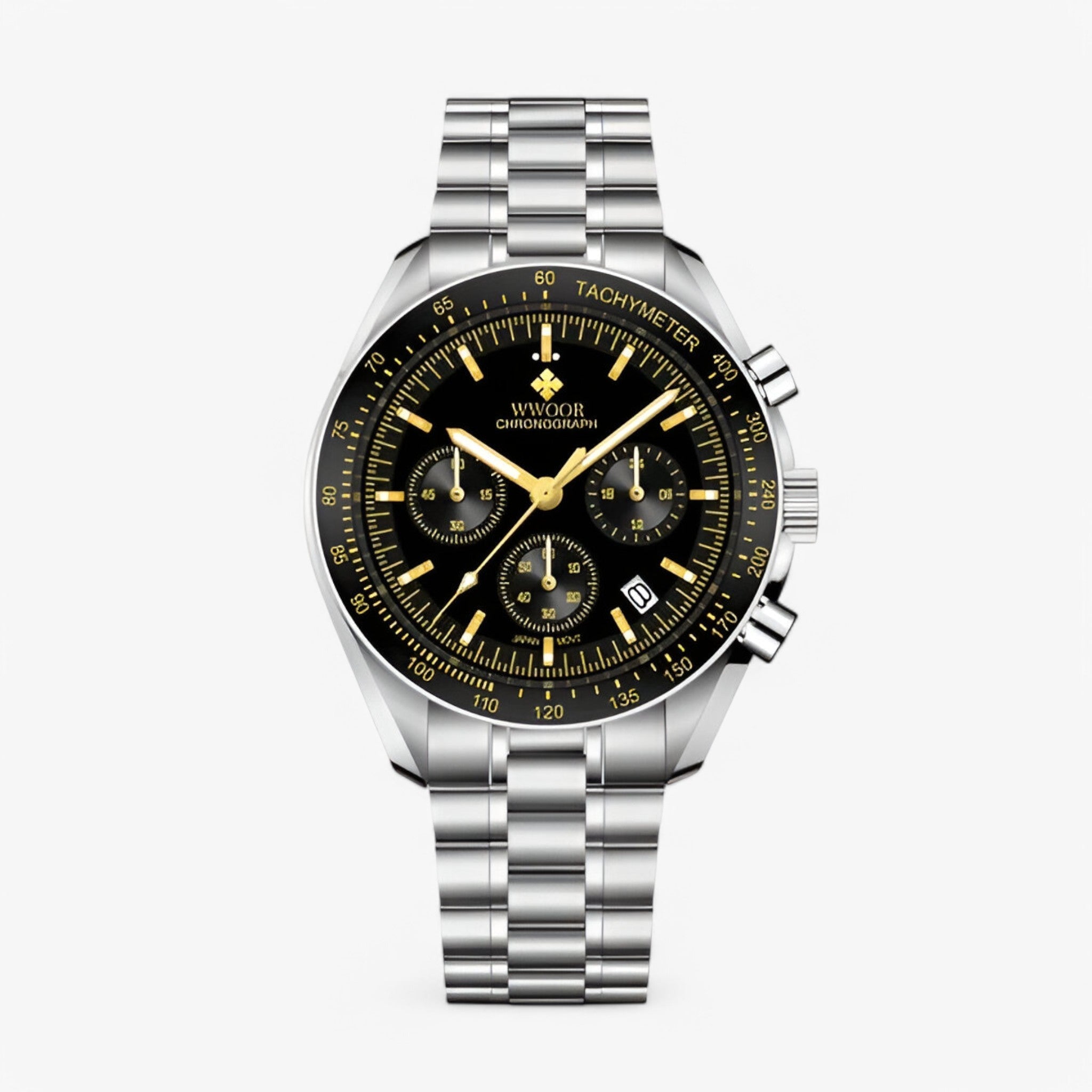 Adrian | Luksus kronografur i stål - sort guld - watches - {{ product_tags }