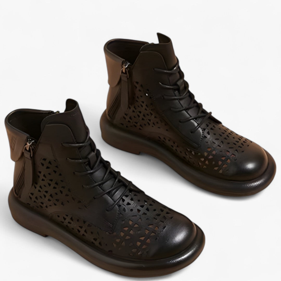 Clara | Perforerede ankelstøvler i ægte læder med stil - - Clara | Perforerede ankelstøvler i ægte læder med stil - €25 - {{ product_tags }
