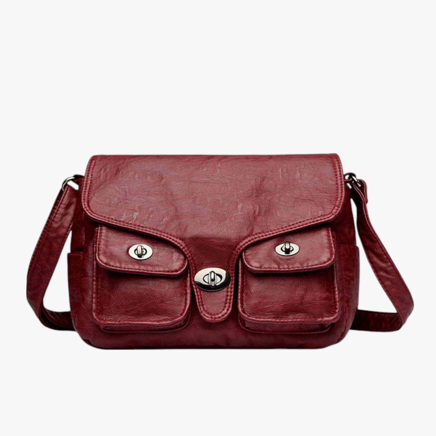 Amara | Elegant PU Læder Taske i Retrostil - Bourgogne - Amara | Elegant PU Læder Taske i Retrostil - €25 - {{ product_tags }