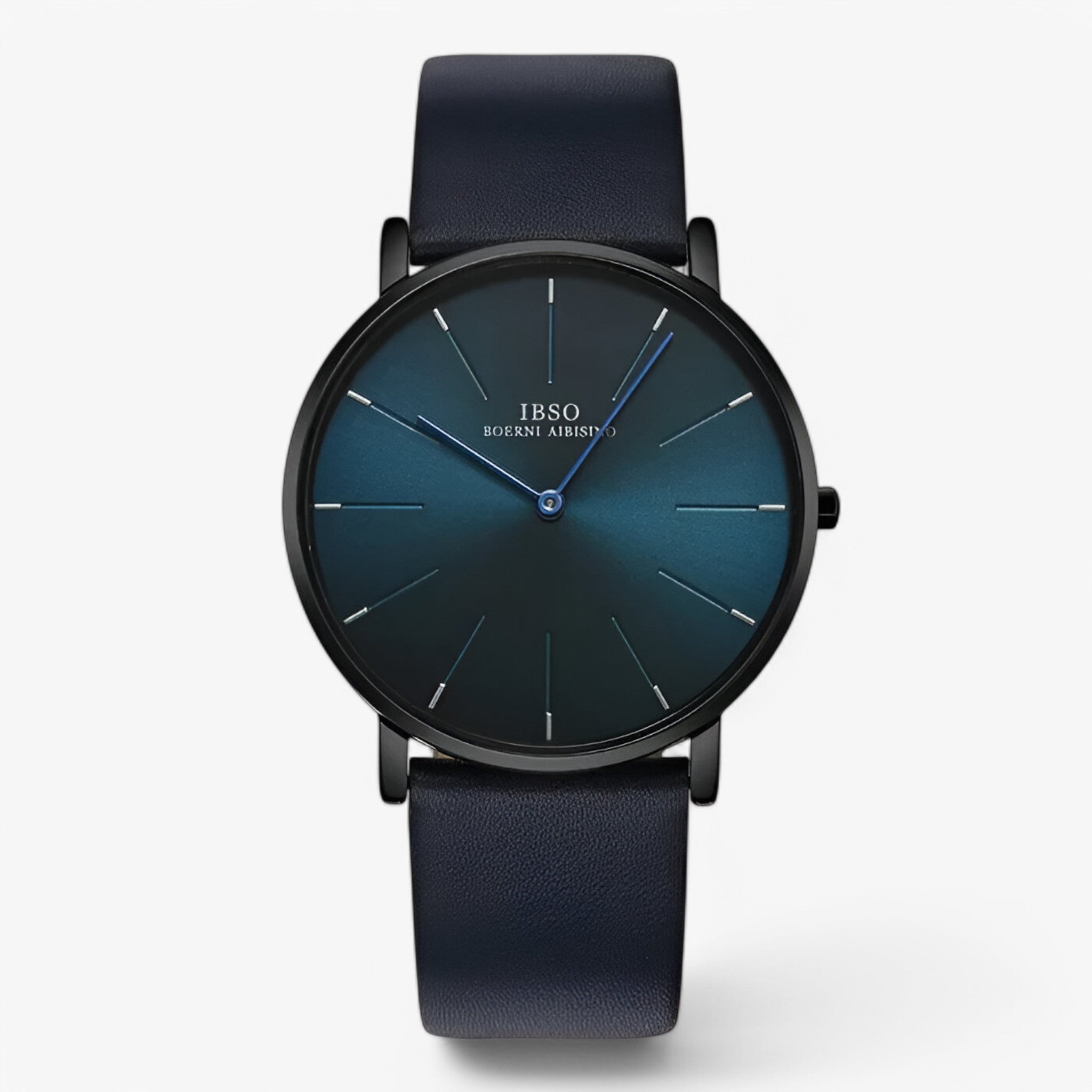 Oberon | Ultratyndt luksus herreur i brunt læder - Blå - watches - {{ product_tags }